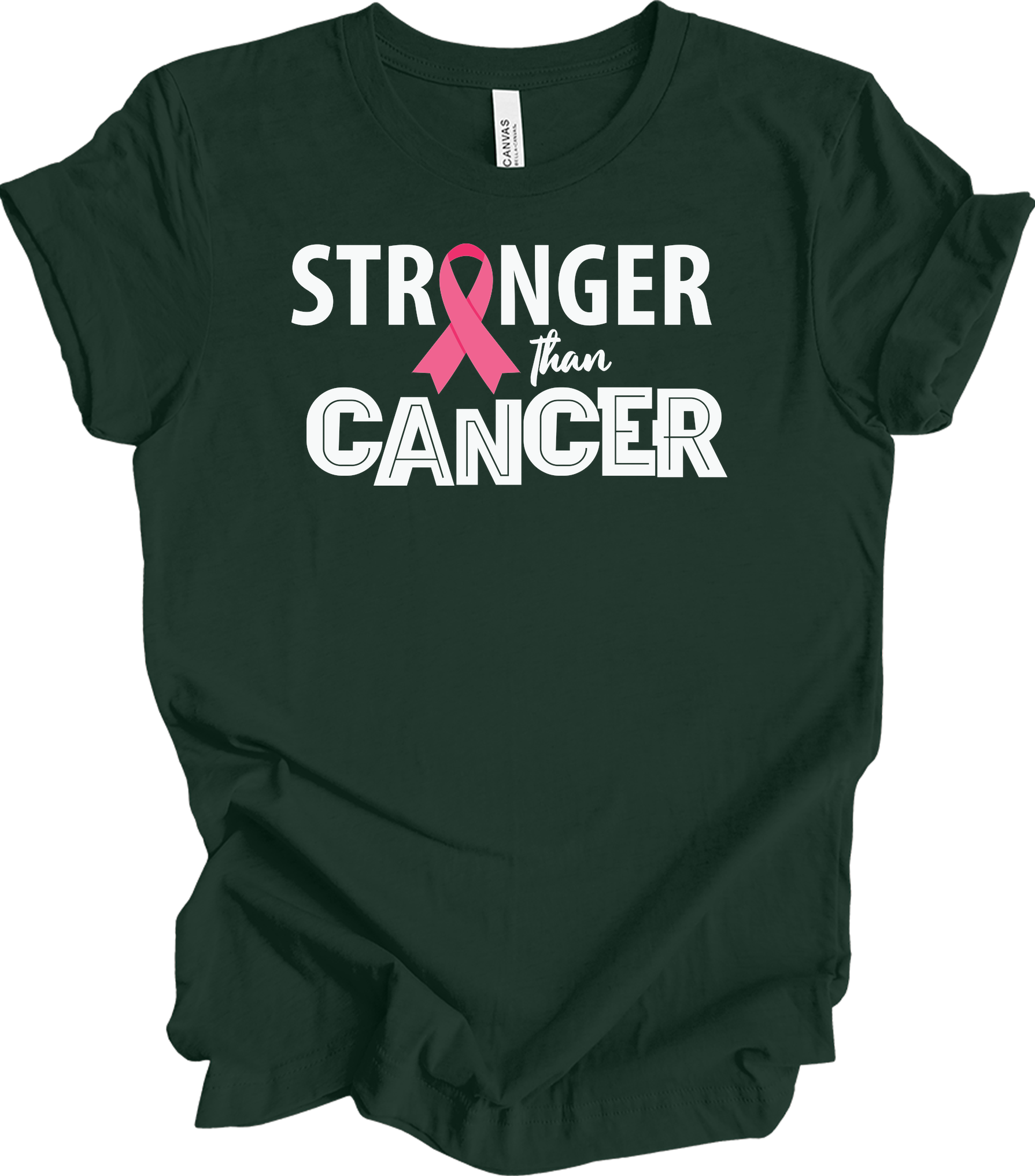 Stronger Than Cancer T-Shirt in Forest