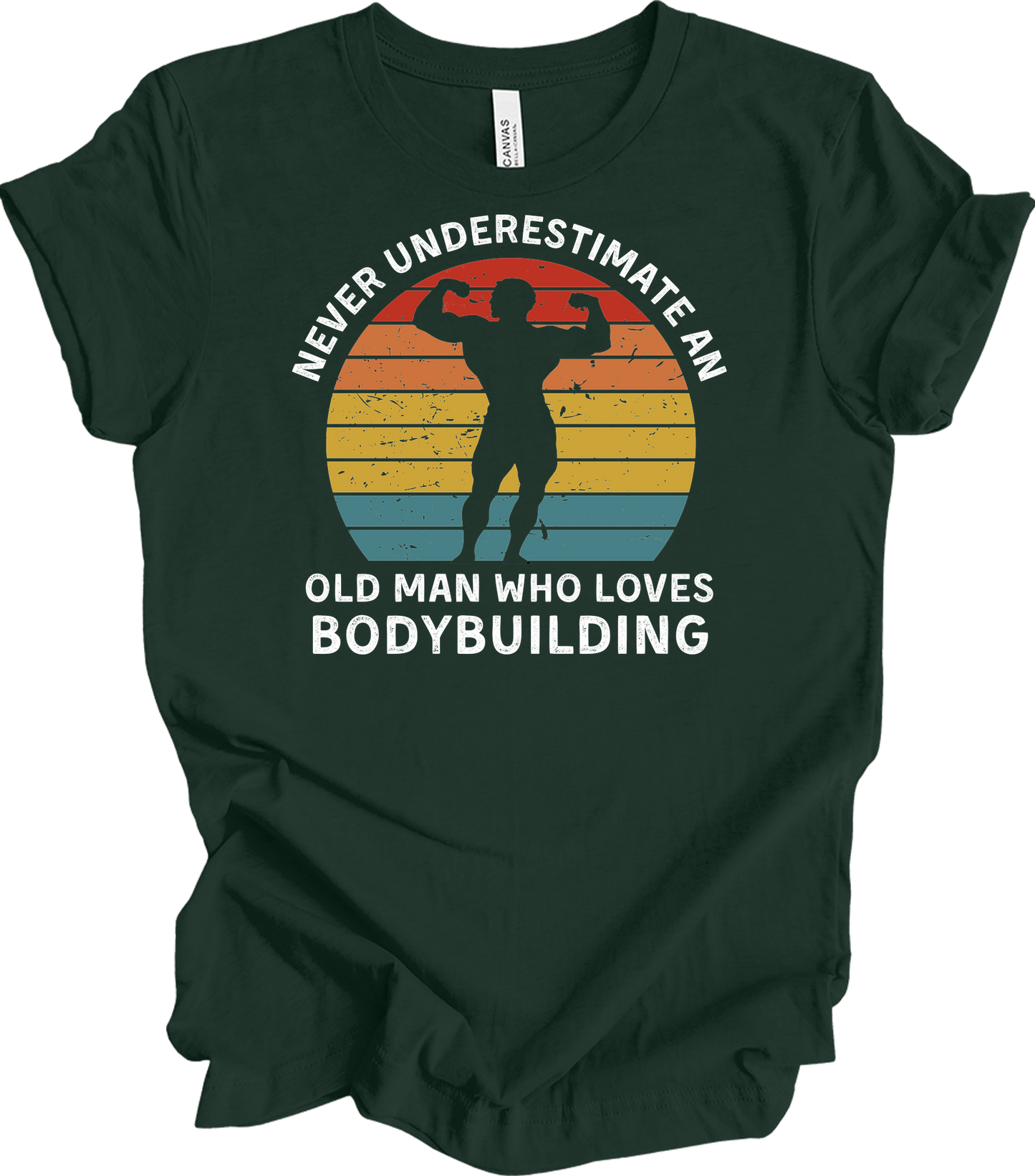 Old Man Bodybuilding - Fitness Gift T-Shirt in Forest