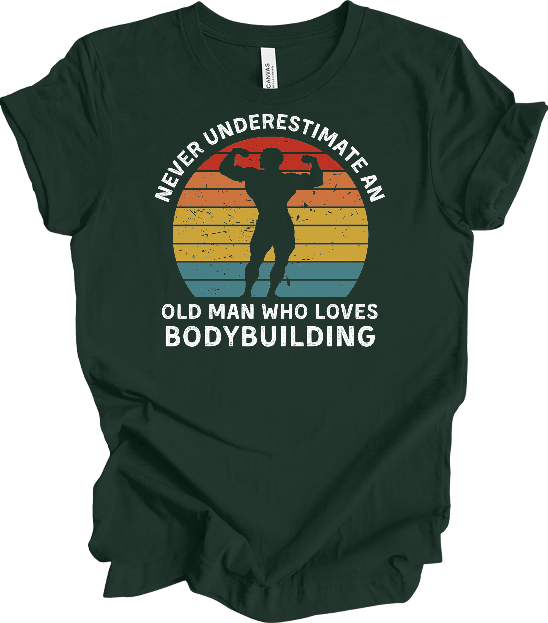 Old Man Bodybuilding - Fitness Gift T-Shirt in Forest