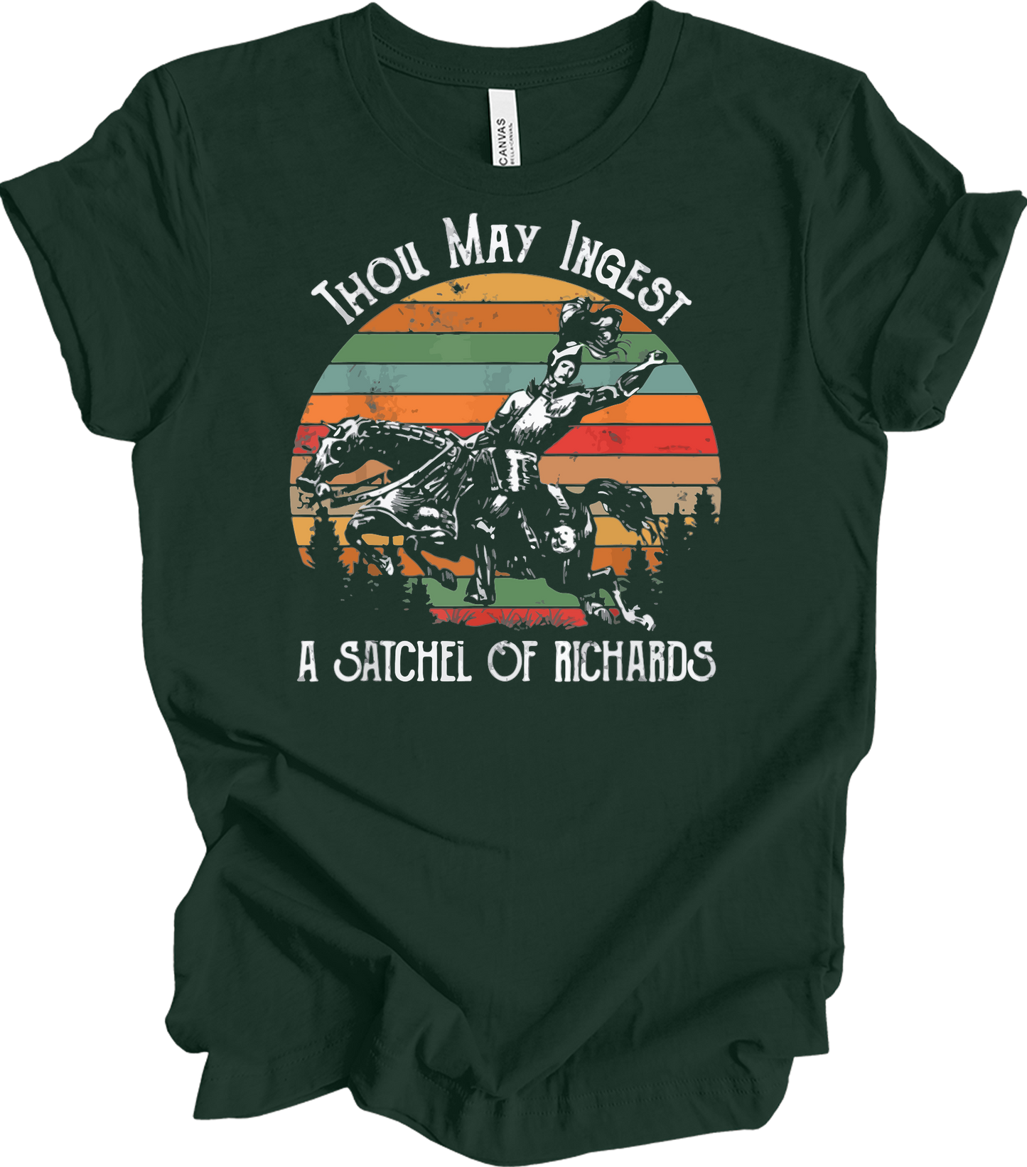 Native American Horse Thou May Ingest Satchel Of Richards T-Shirt in Forest