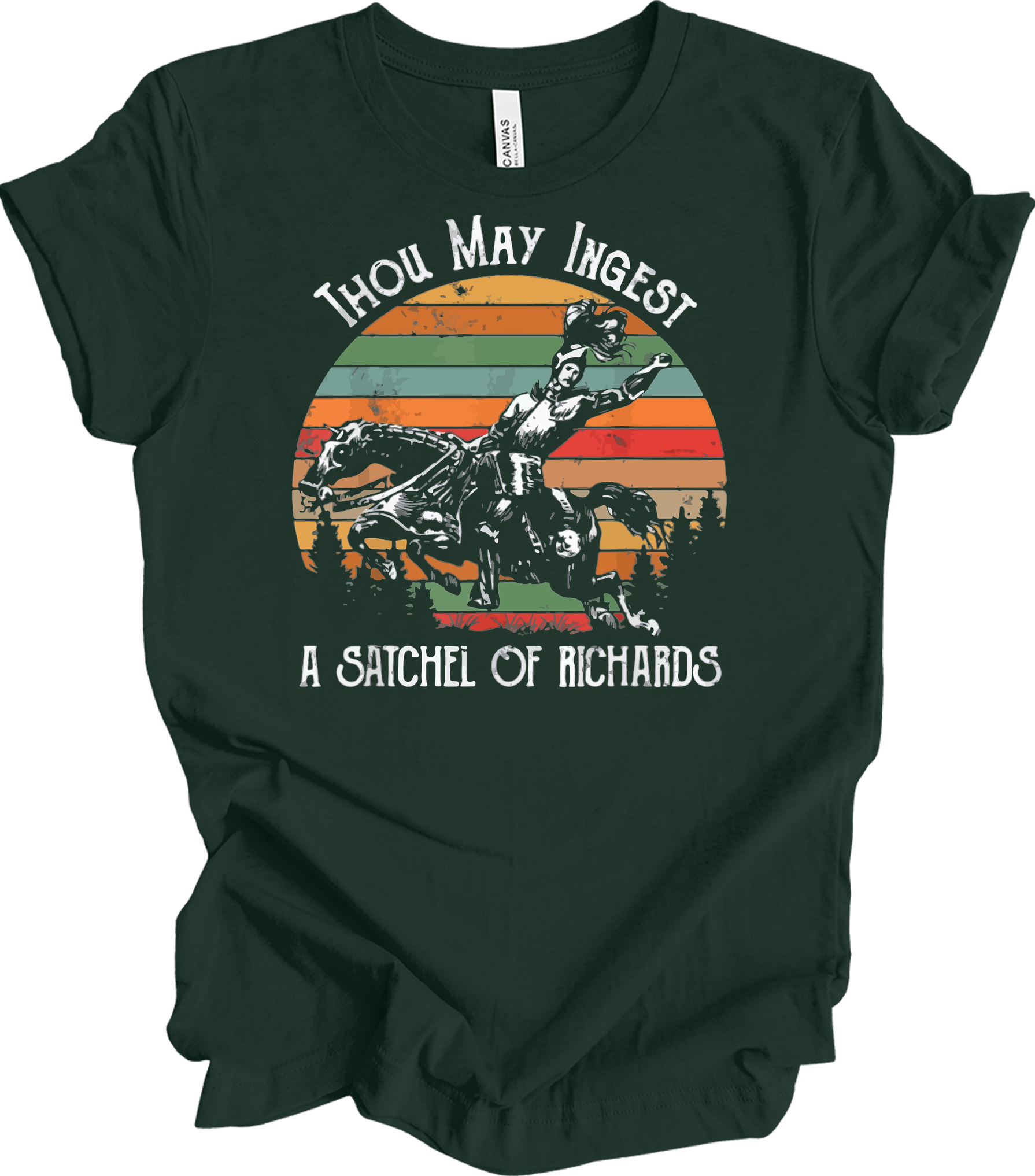 Native American Horse Thou May Ingest Satchel Of Richards T-Shirt in Forest