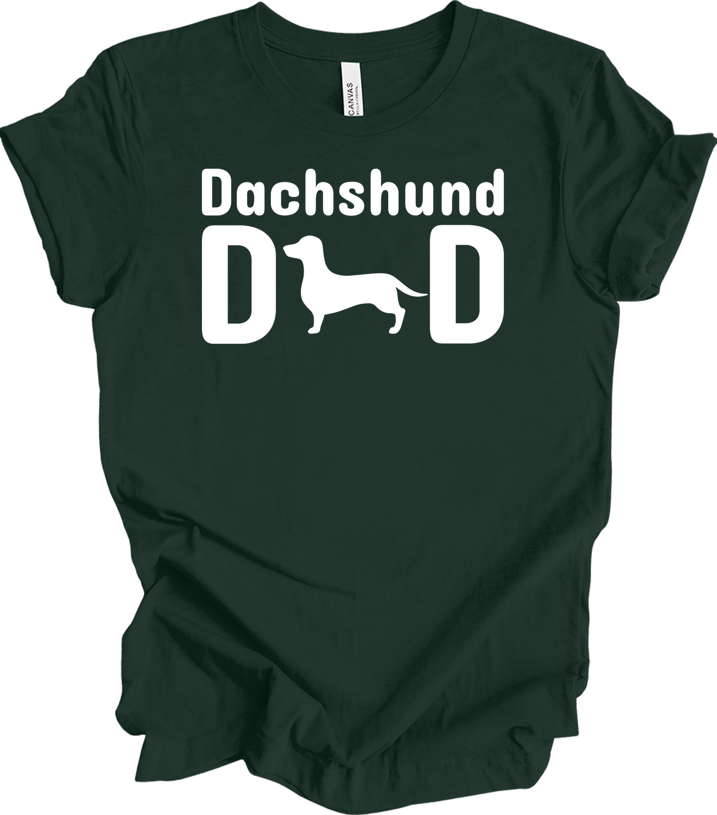 Dachshund Dad - Retro Vintage Wiener Dog T-Shirt in Forest