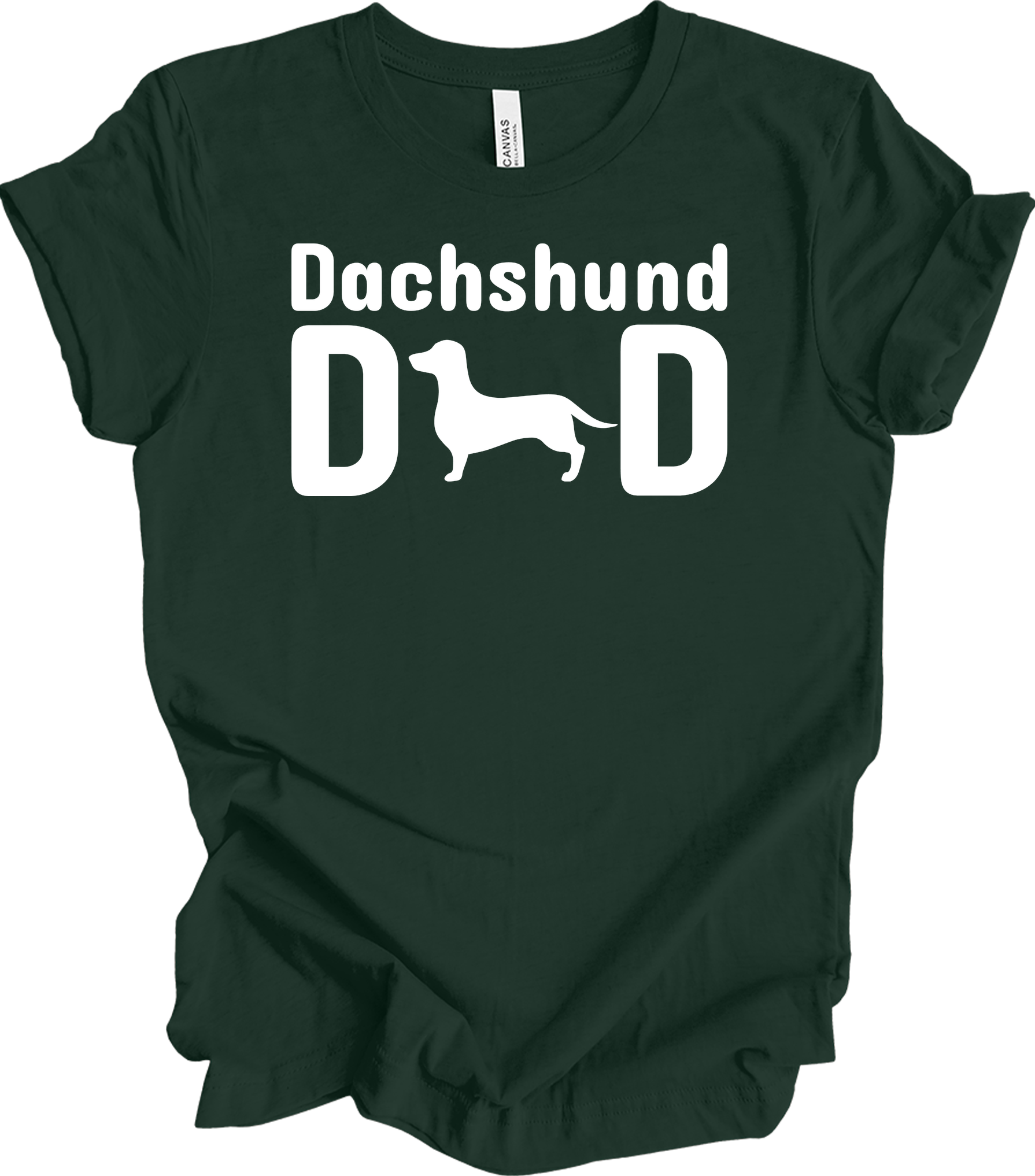 Dachshund Dad - Retro Vintage Wiener Dog T-Shirt in Forest