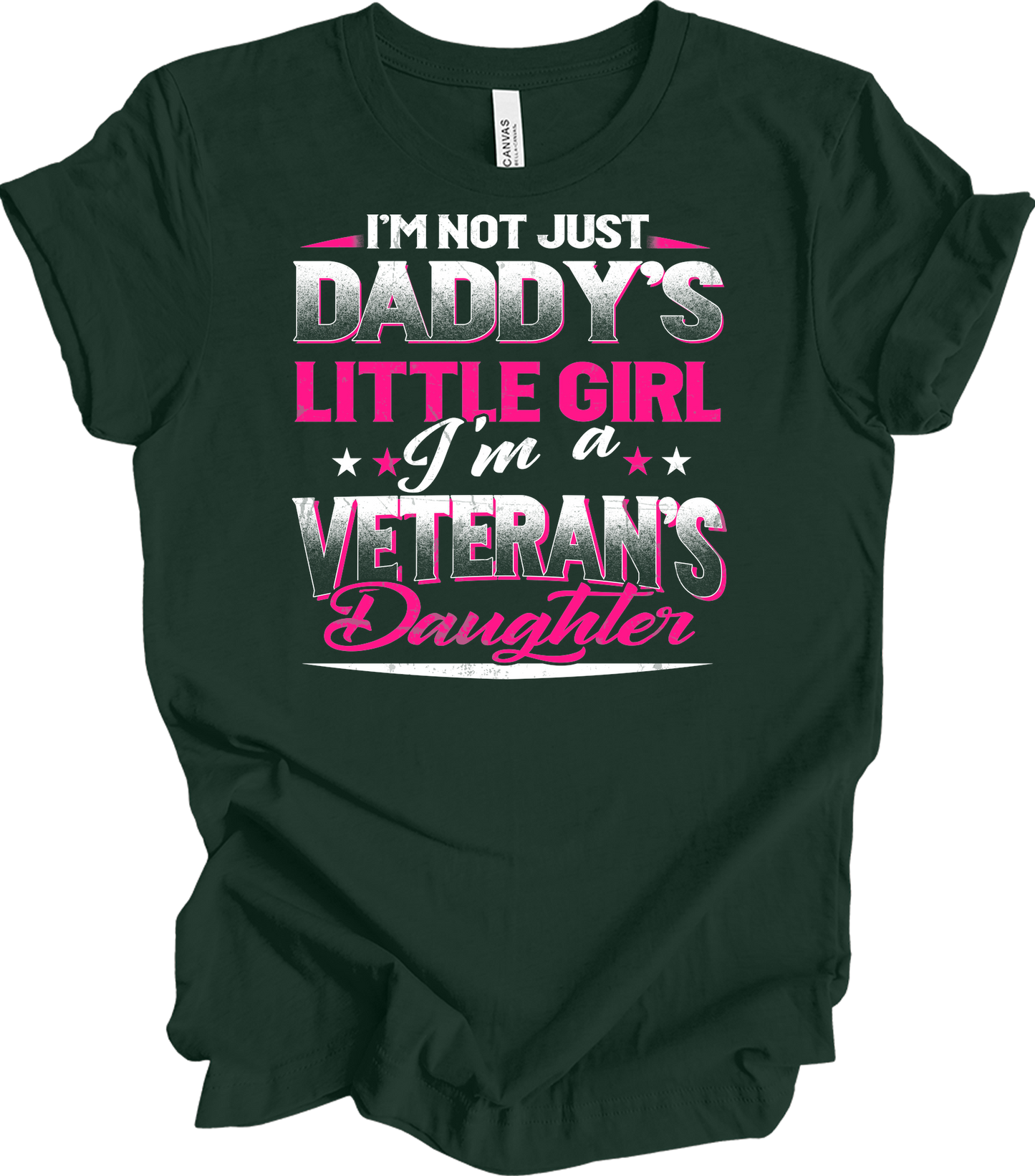 Veteran's Daughter Daddy's Little Girl T-Shirt in Forest
