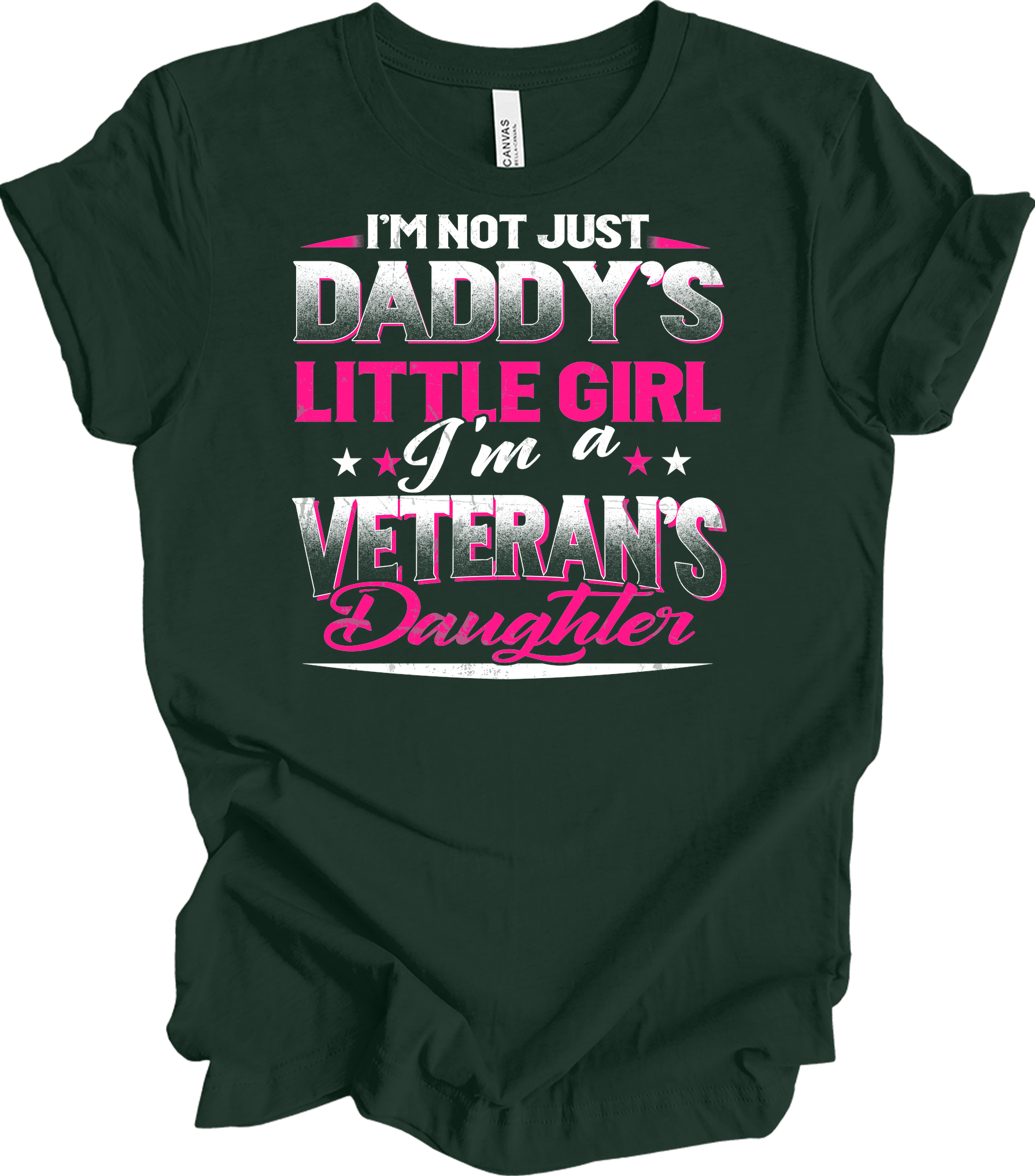 Veteran's Daughter Daddy's Little Girl T-Shirt in Forest