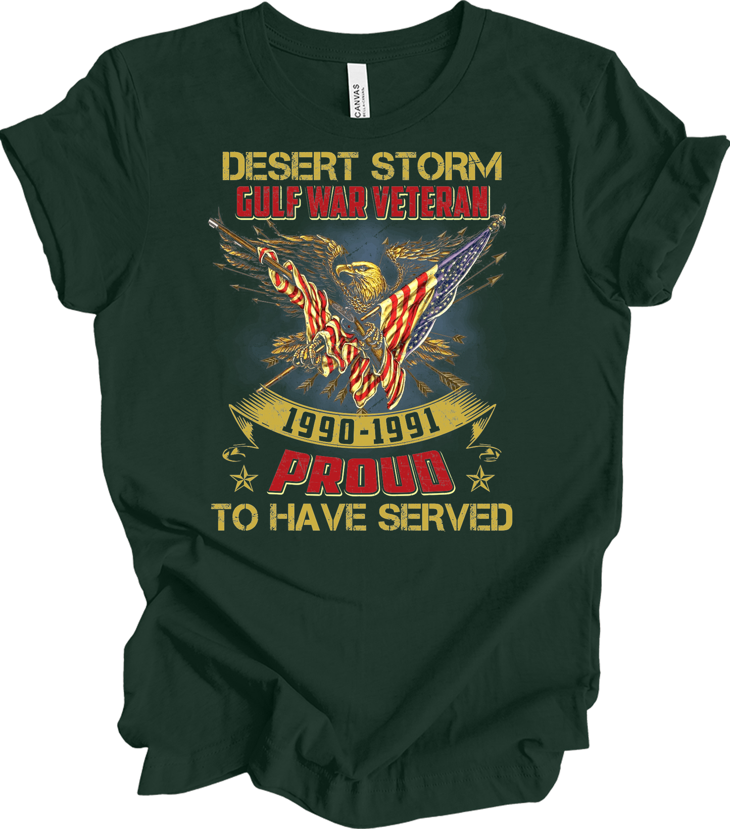 Desert Storm Veteran Proud T-Shirt in Forest
