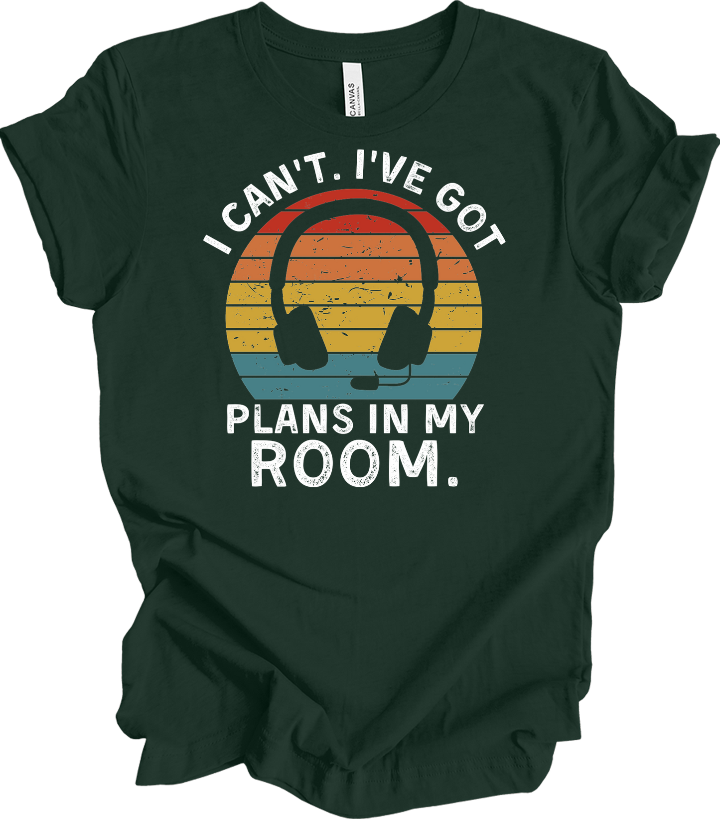 Plans In My Room Gamer T-Shirt in Forest