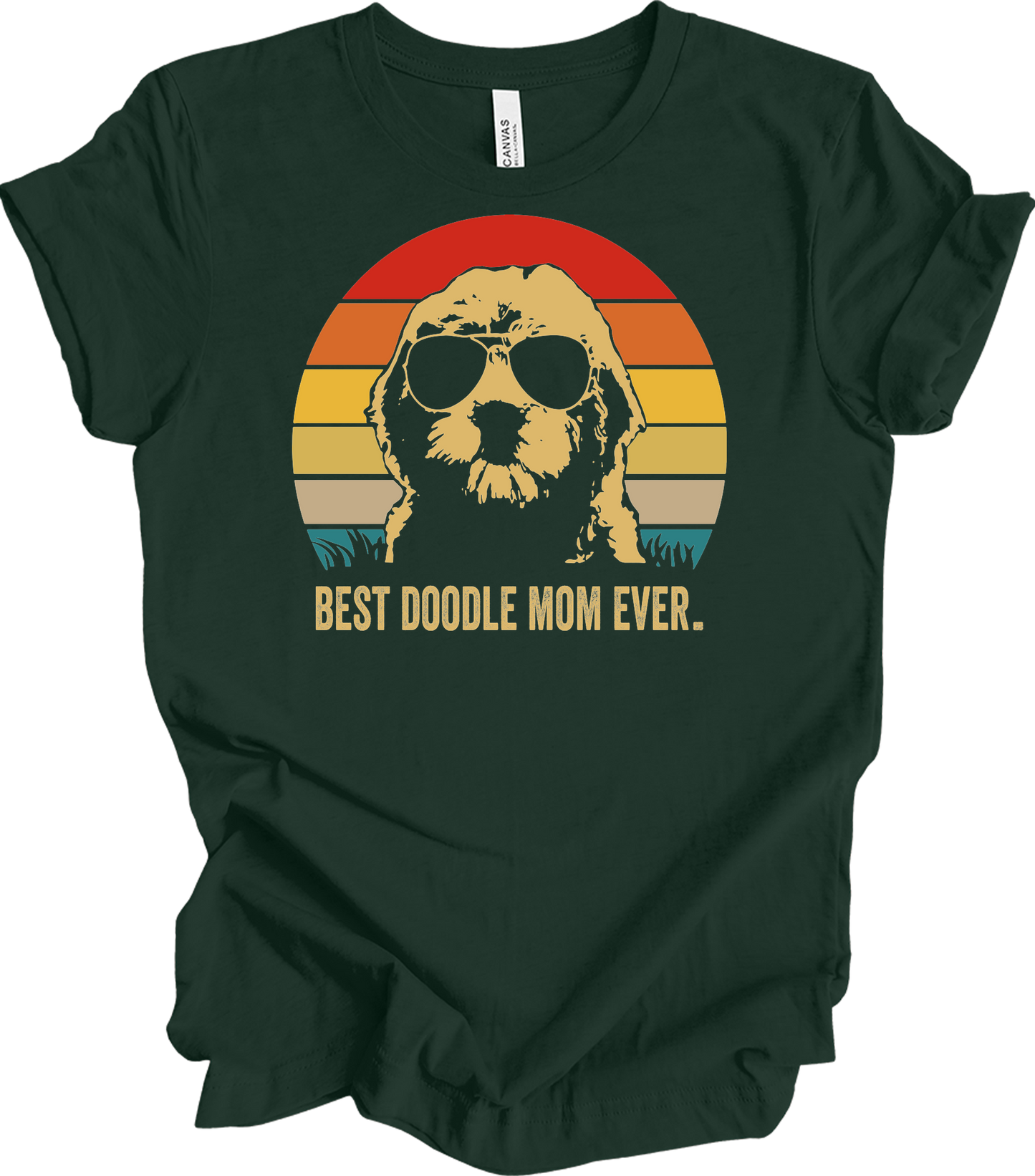 Best Doodle Mom Ever The Big Lebowski Style Retro Dog T-Shirt in Forest