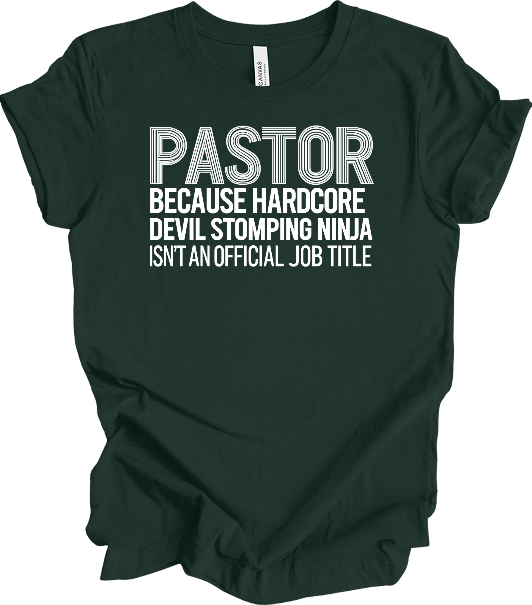 Pastor Devil Stomping Ninja T-Shirt in Forest
