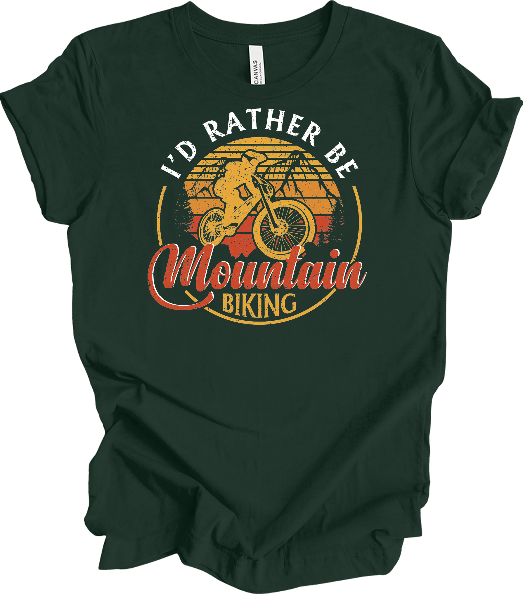 Mountain Biking Retro Vintage MTB T-Shirt in Forest