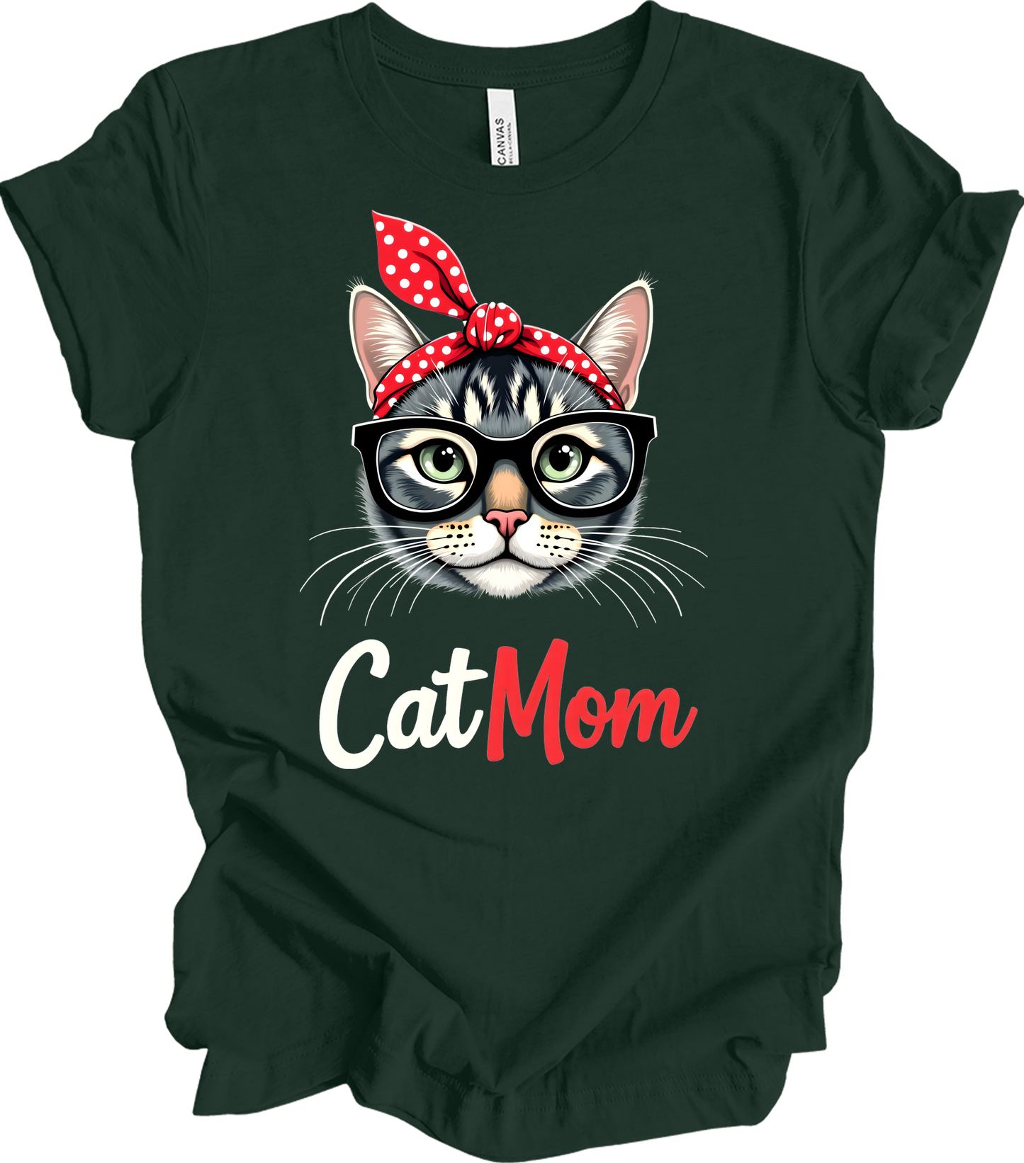 Cute Cat Mom - Fun & Stylish T-Shirt in Forest