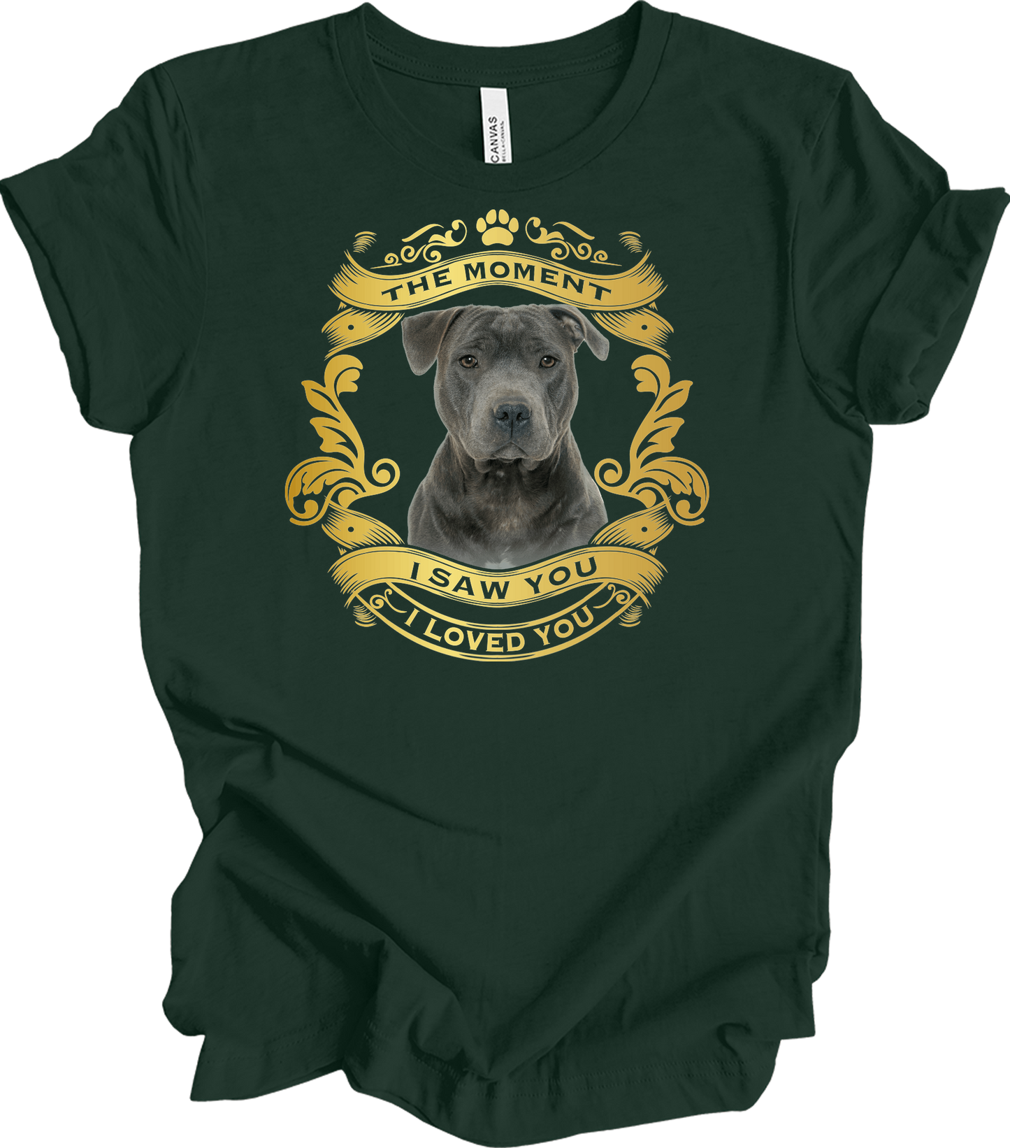 Pitbull Dog Lover T-Shirt in Forest