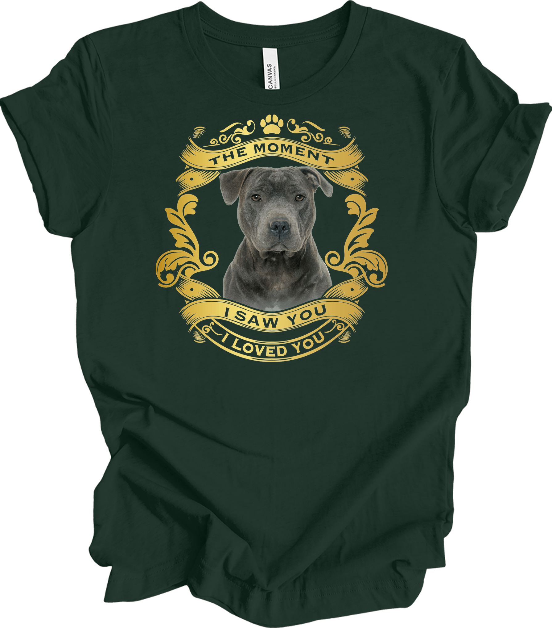 Pitbull Dog Lover T-Shirt in Forest