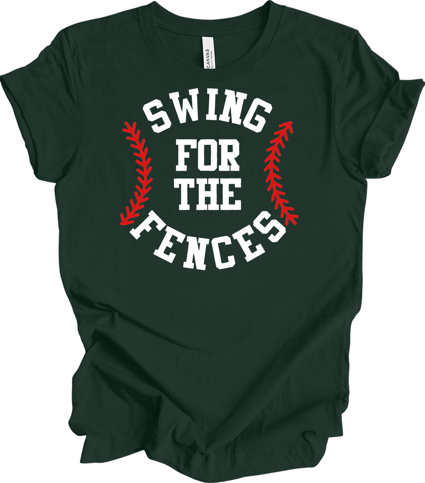 Swing for the Fences Baseball T-Shirt in Forest
