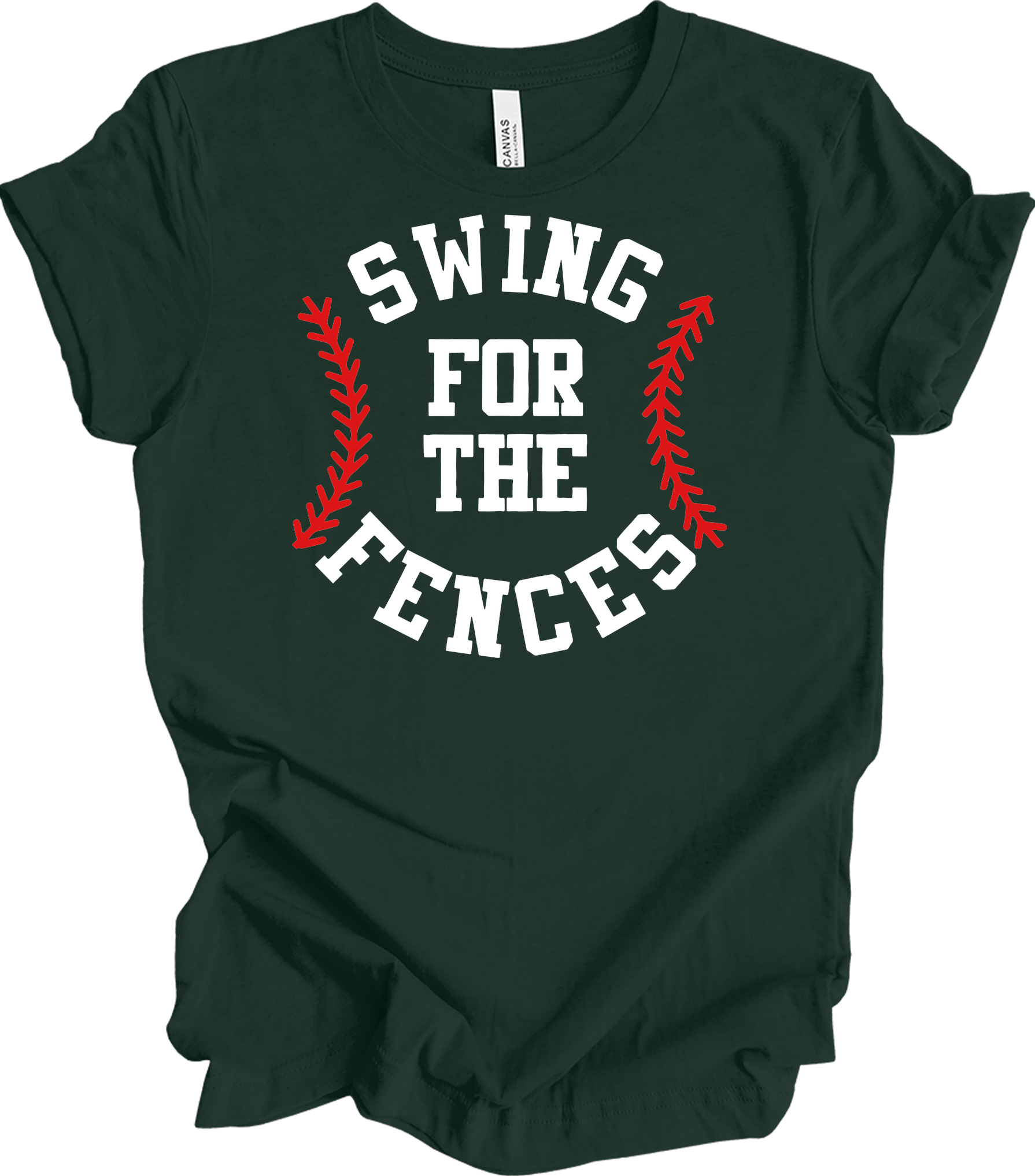 Swing for the Fences Baseball T-Shirt in Forest