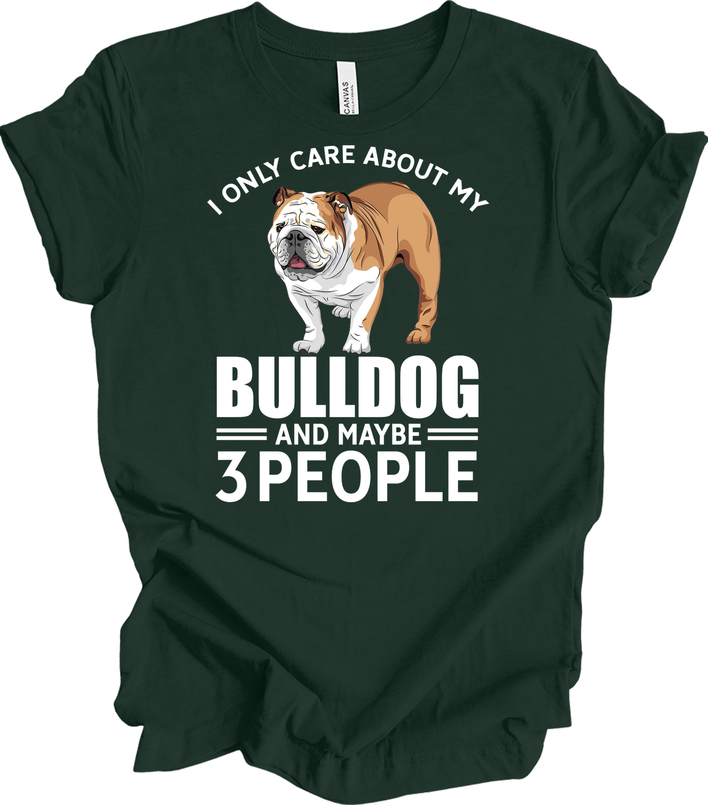 English Bulldog Graphic - Bulldog Owner Gift T-Shirt in Forest