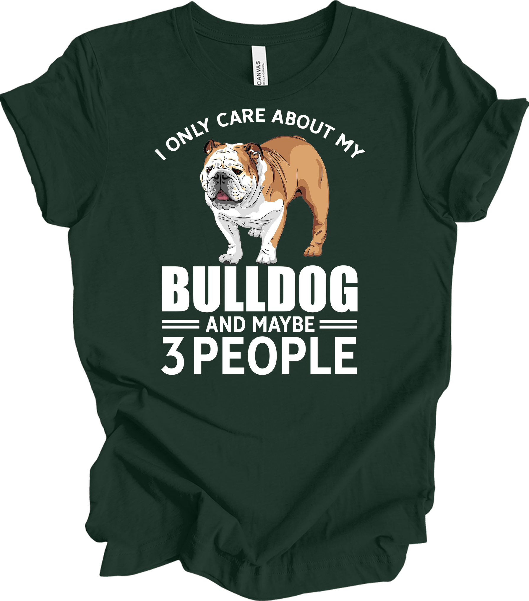 English Bulldog Graphic - Bulldog Owner Gift T-Shirt in Forest