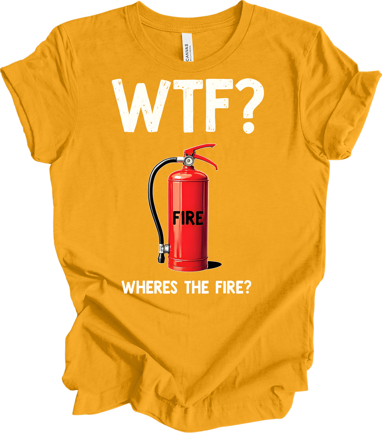 WTF? Fire Extinguisher T-Shirt in Gold