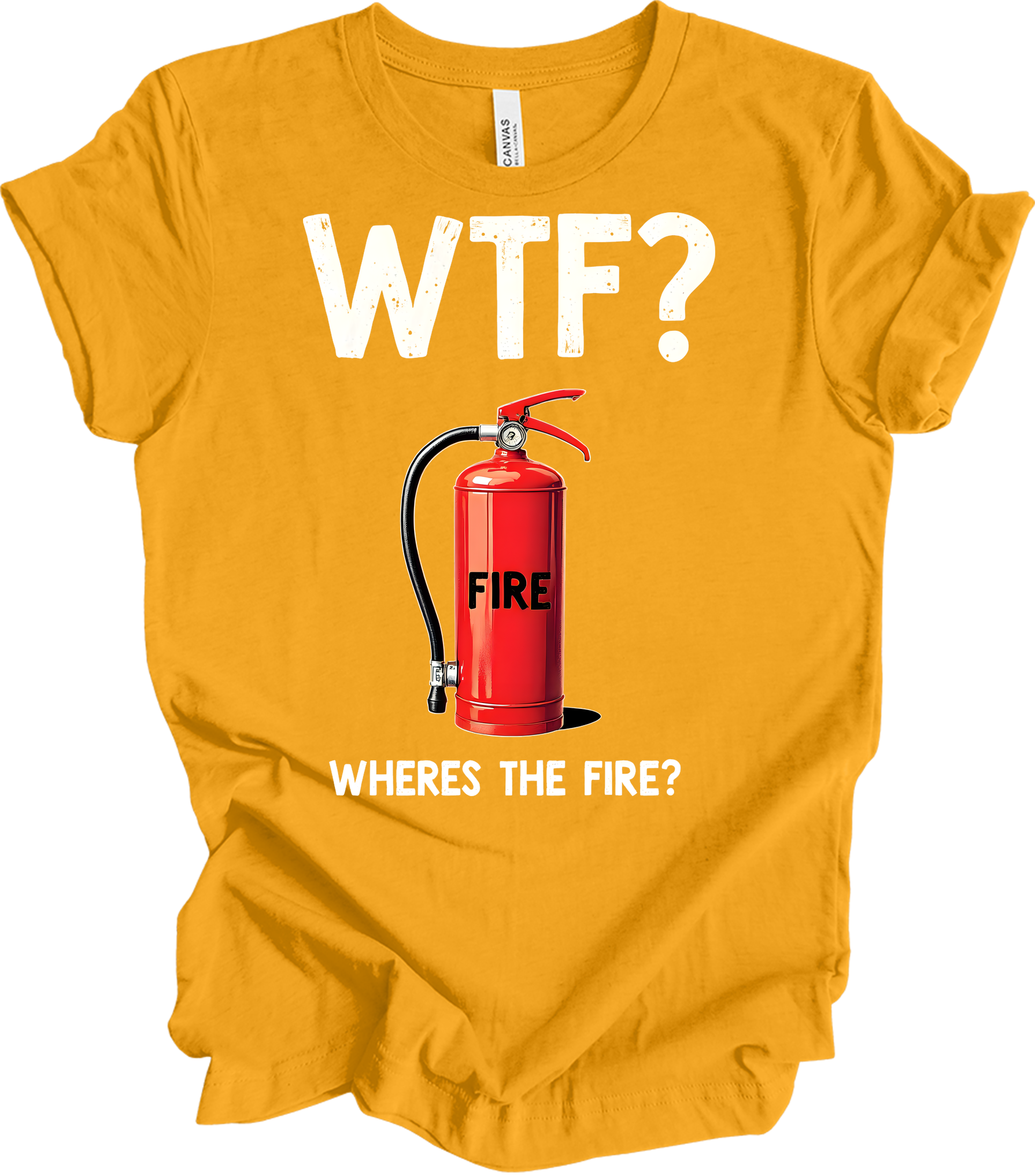 WTF? Fire Extinguisher T-Shirt in Gold