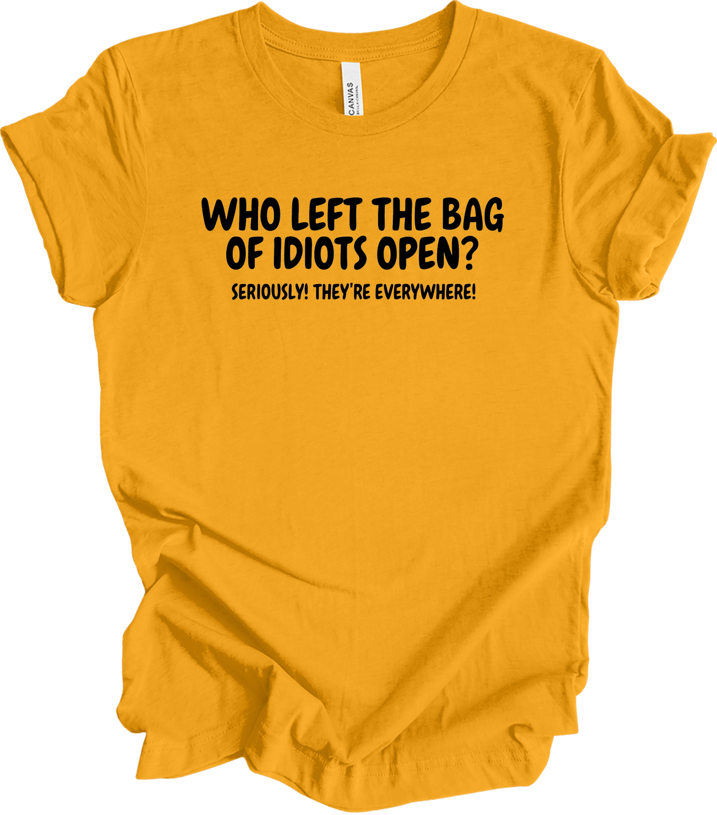 Bag of Idiots Open T-Shirt in Gold