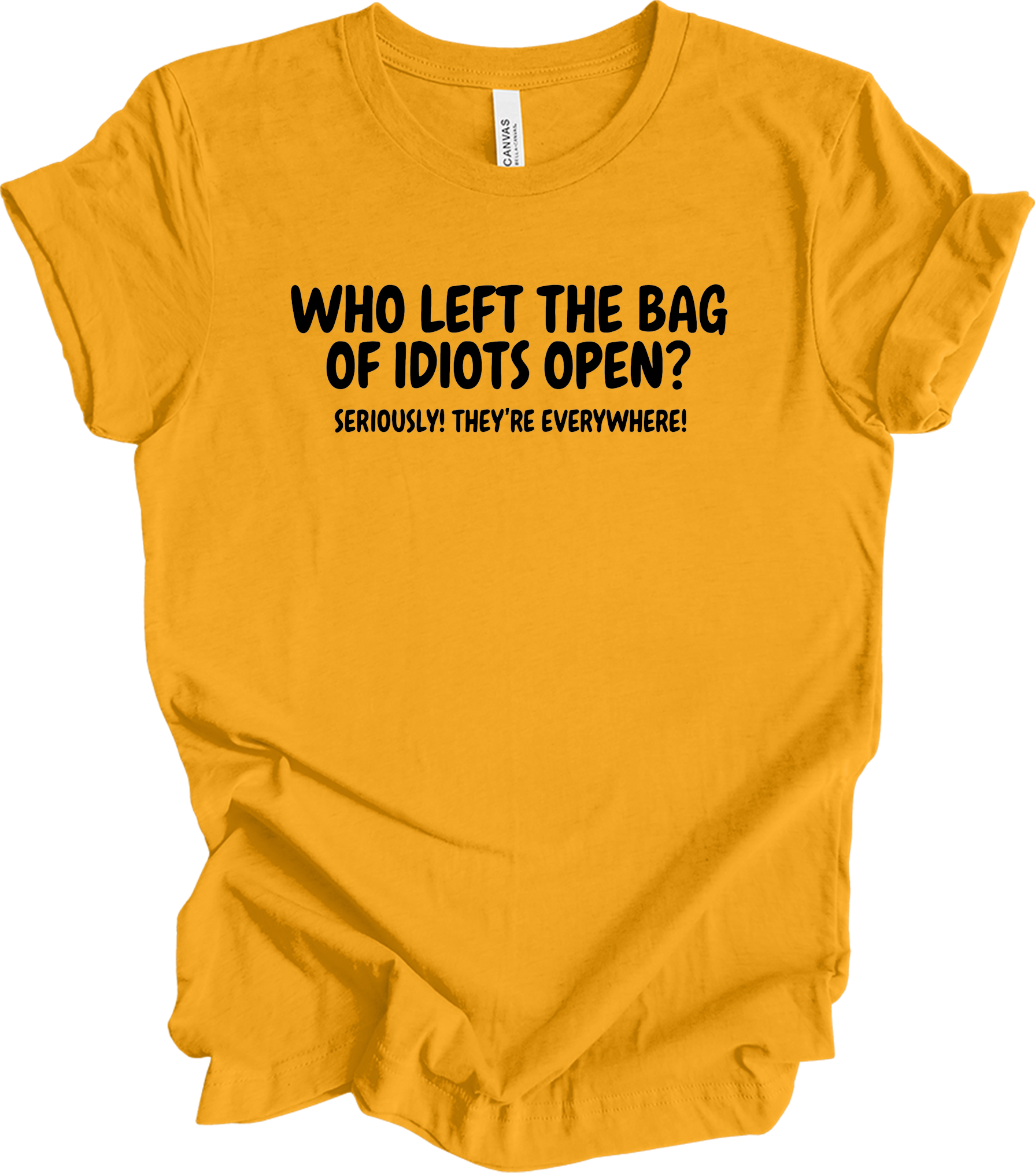 Bag of Idiots Open T-Shirt in Gold
