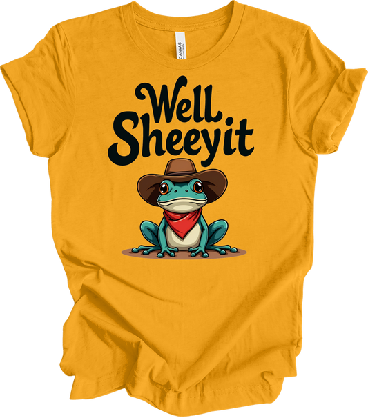 Cowboy Frog Meme T-Shirt in Gold