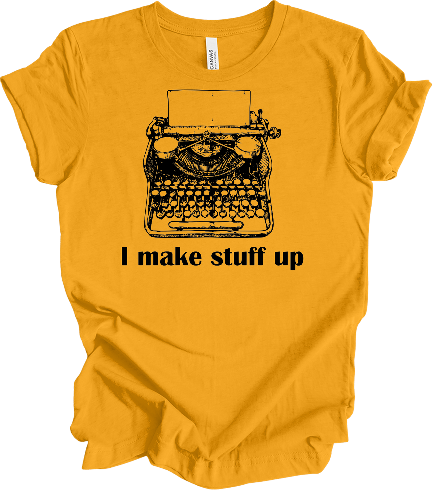 Writer : 'Plotting a Murder' Design T-Shirt in Gold