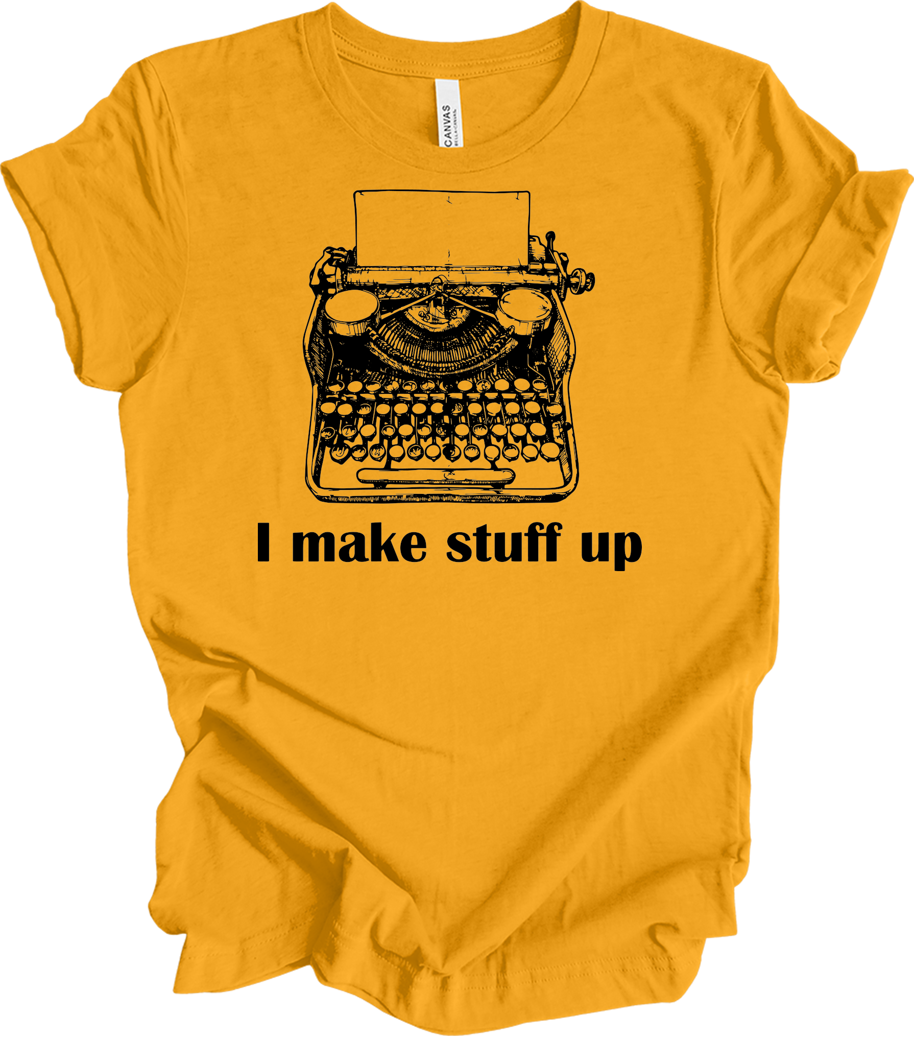 Writer : 'Plotting a Murder' Design T-Shirt in Gold