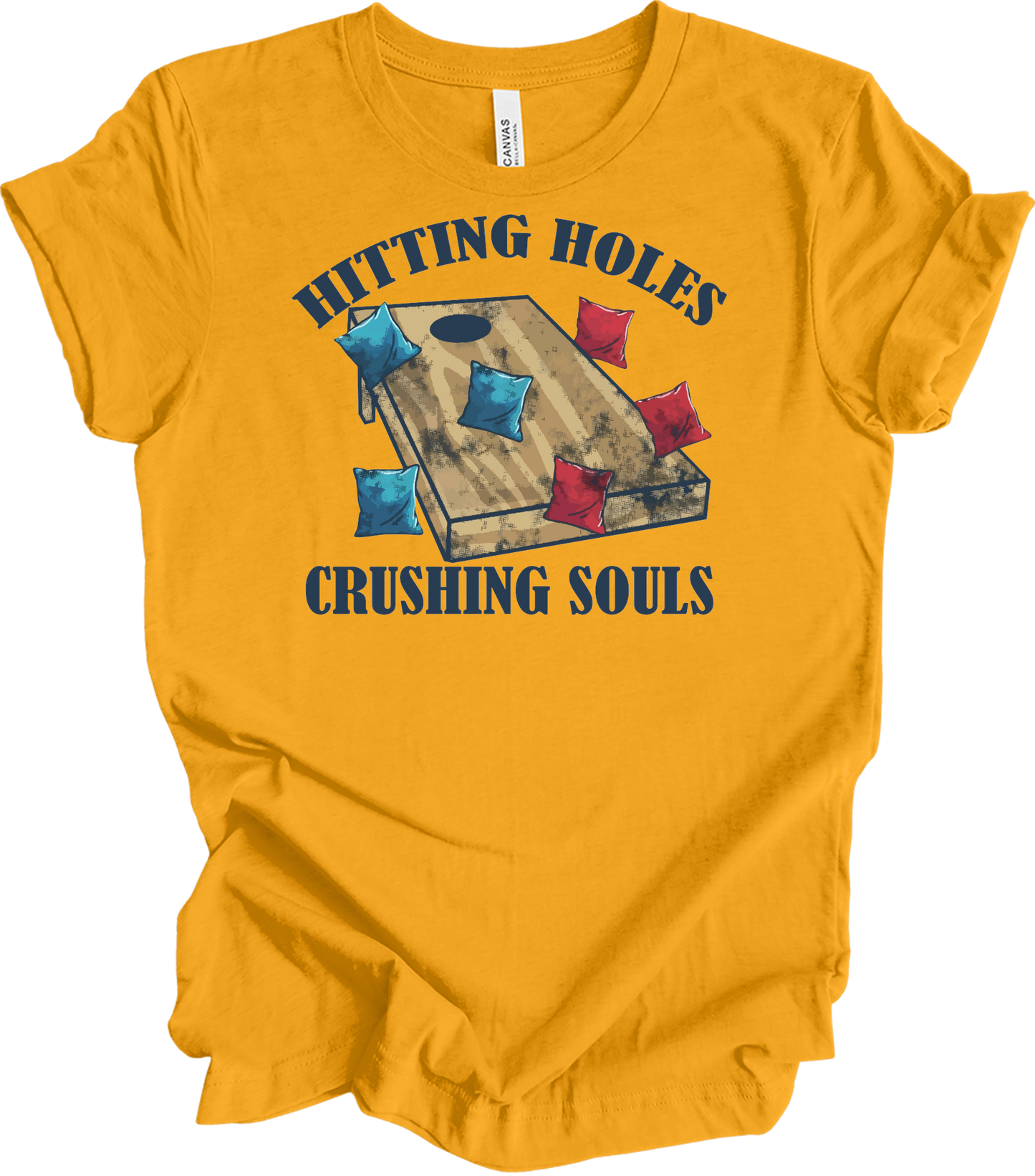 Hitting Holes Crushing Souls T-Shirt in Gold