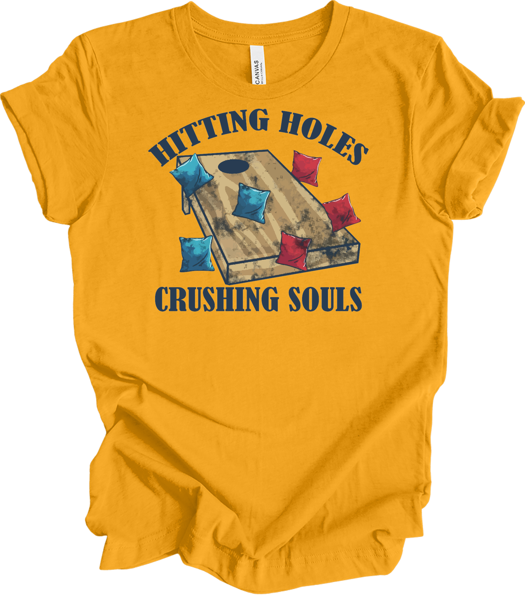 Hitting Holes Crushing Souls T-Shirt in Gold