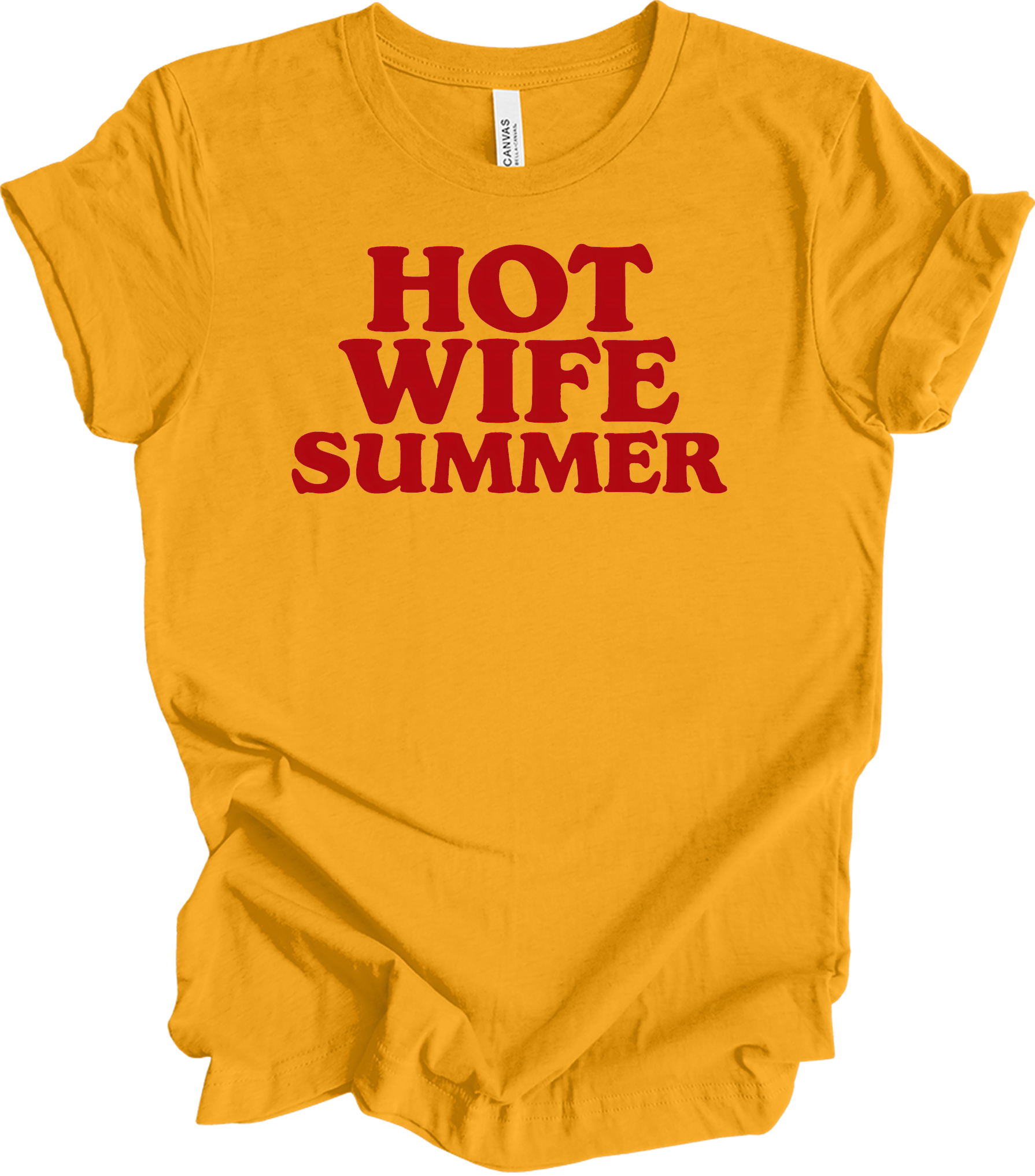 Hot Wife Summer - Fun Gift T-Shirt in Gold