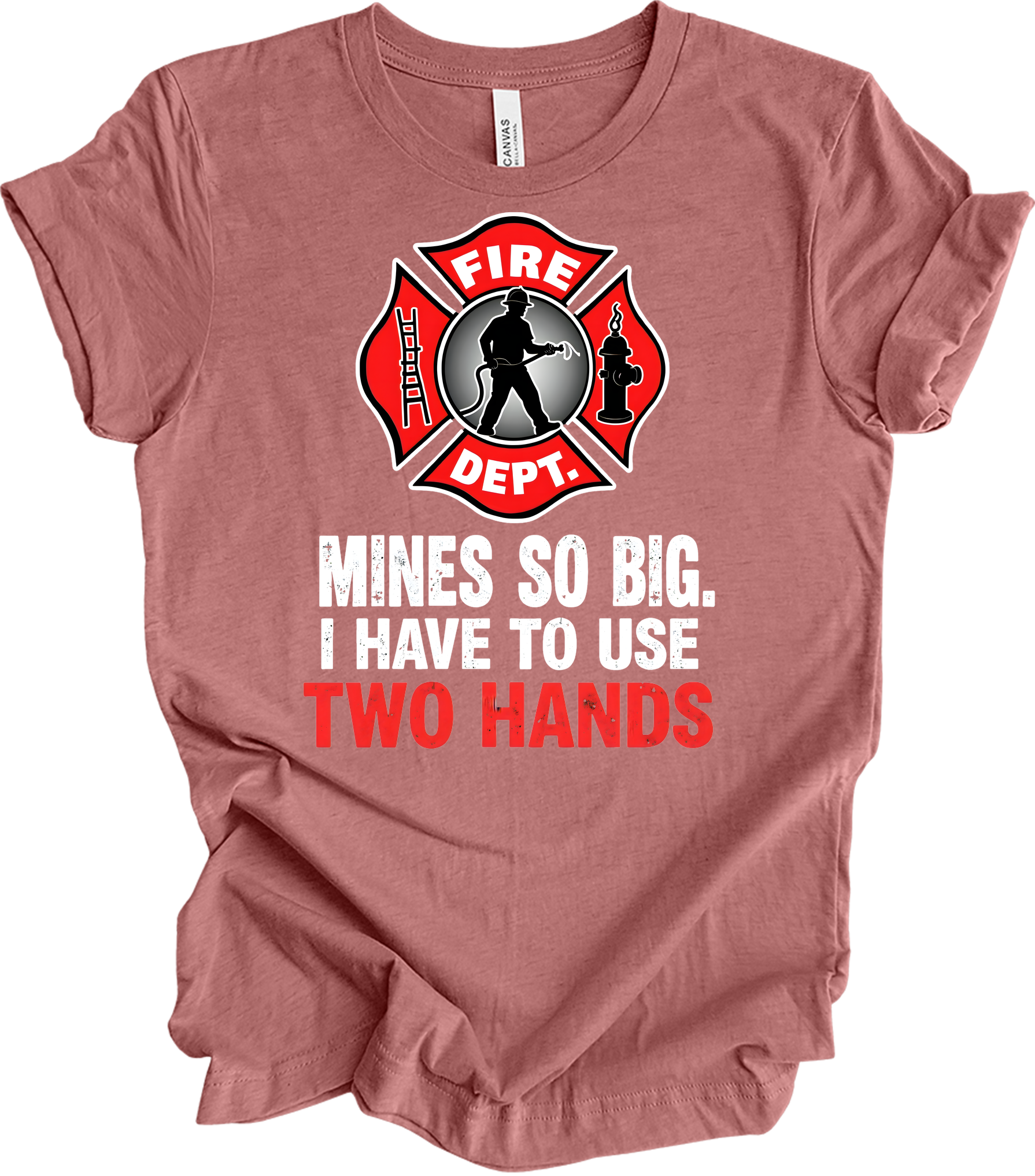 Fire Dept Funny T-Shirt in Heather Mauve