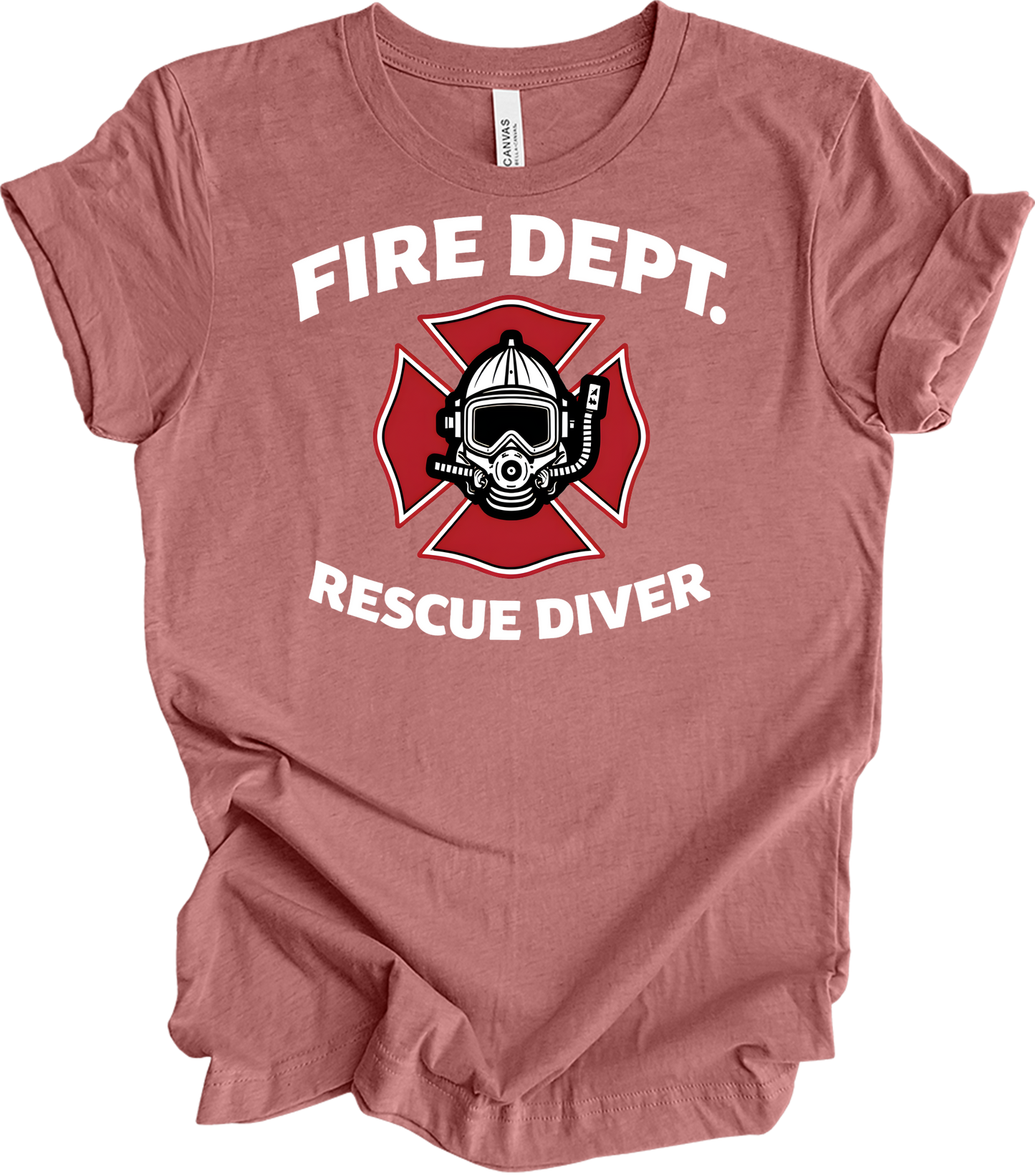 Fire Dept. Rescue Diver T-Shirt in Heather Mauve