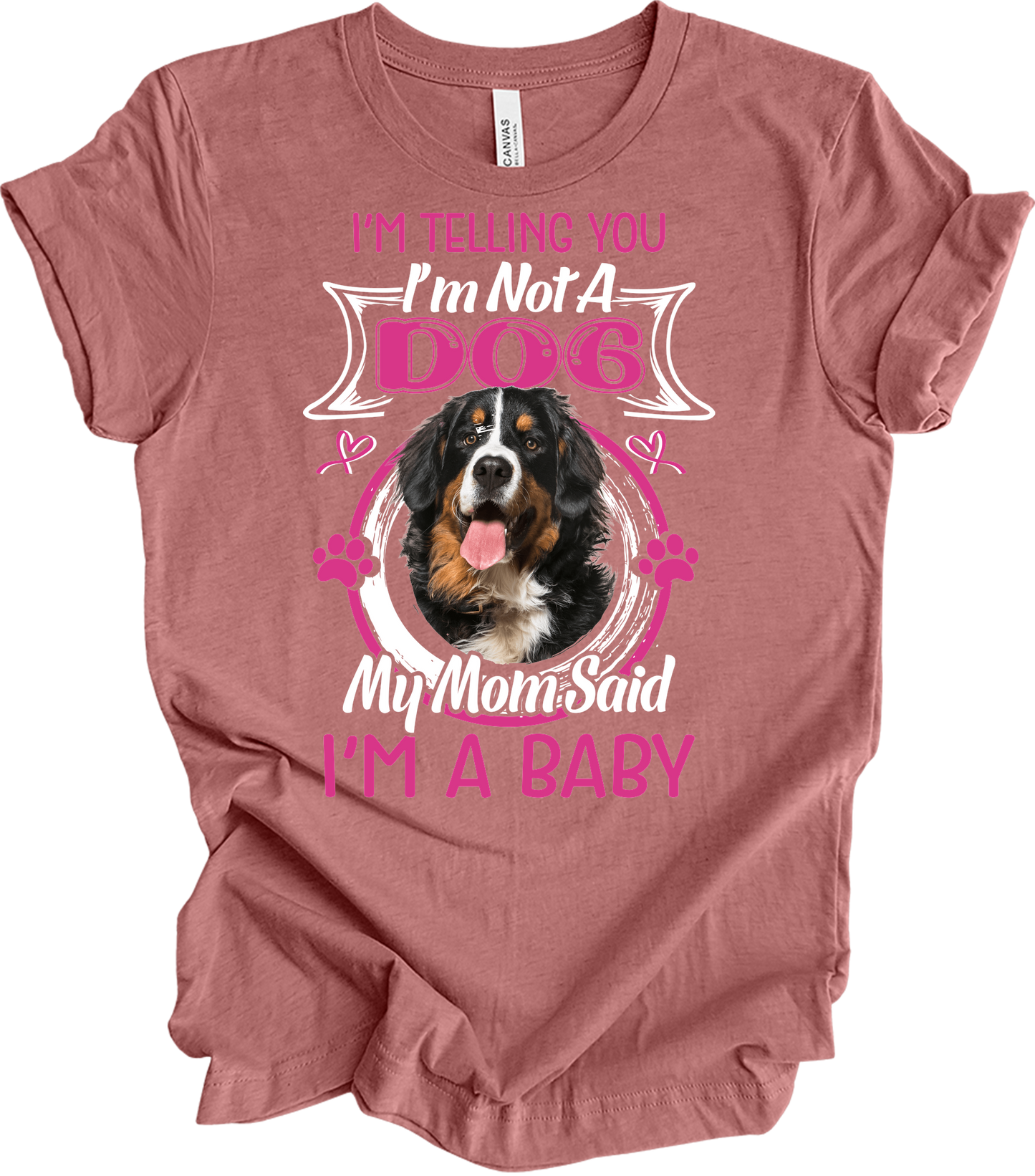 Bernese Mountain Dog Mom T-Shirt in Heather Mauve