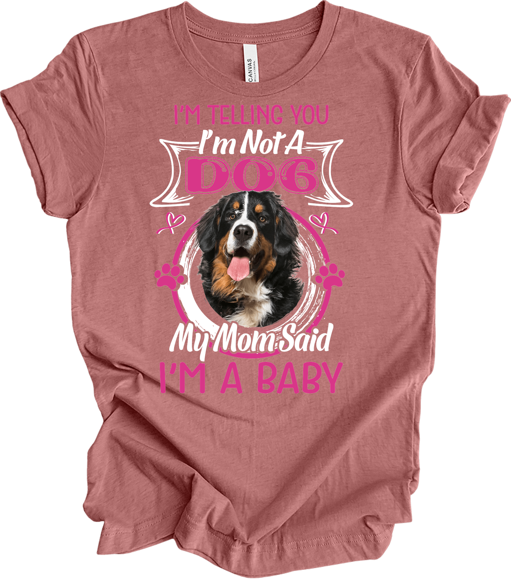 Bernese Mountain Dog Mom T-Shirt in Heather Mauve