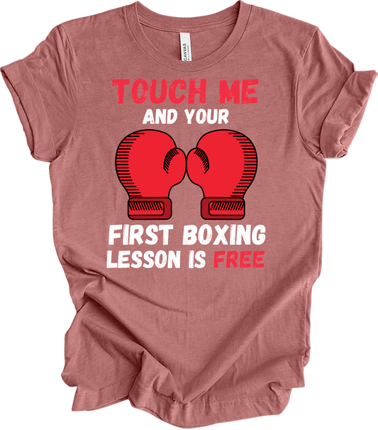 Boxing Lesson Free T-Shirt in Heather Mauve
