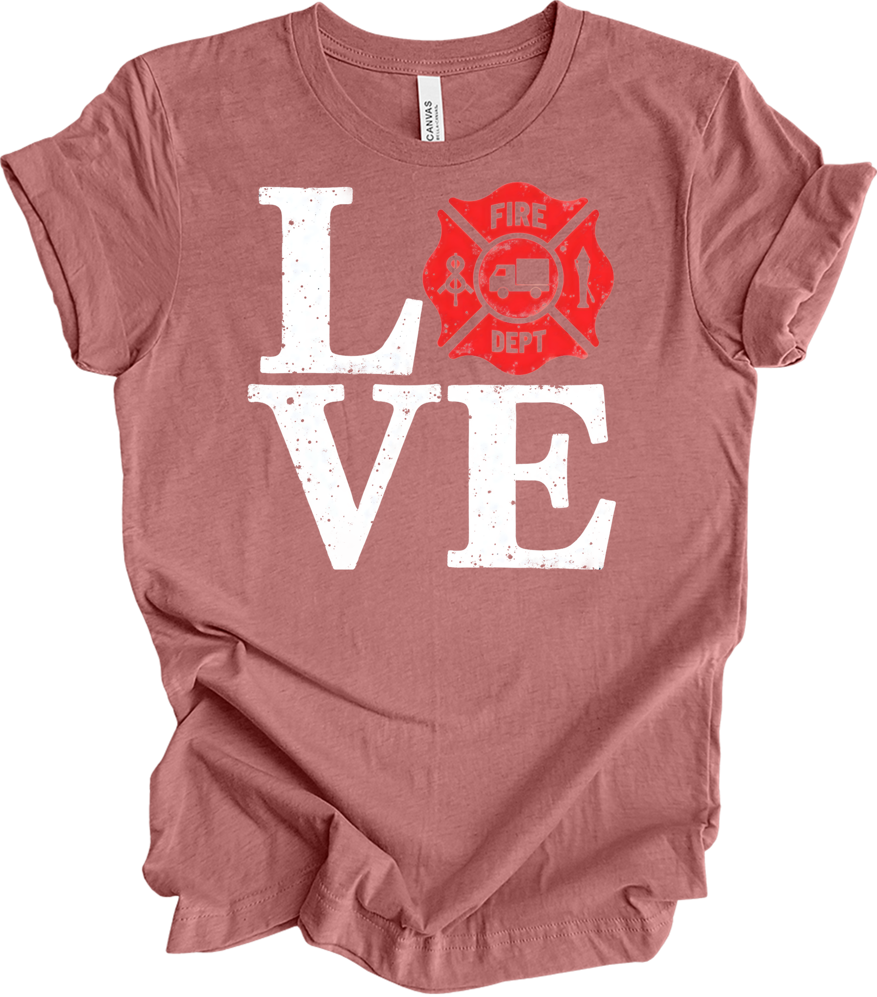 LOVE Fire Dept Las Vegas T-Shirt in Heather Mauve