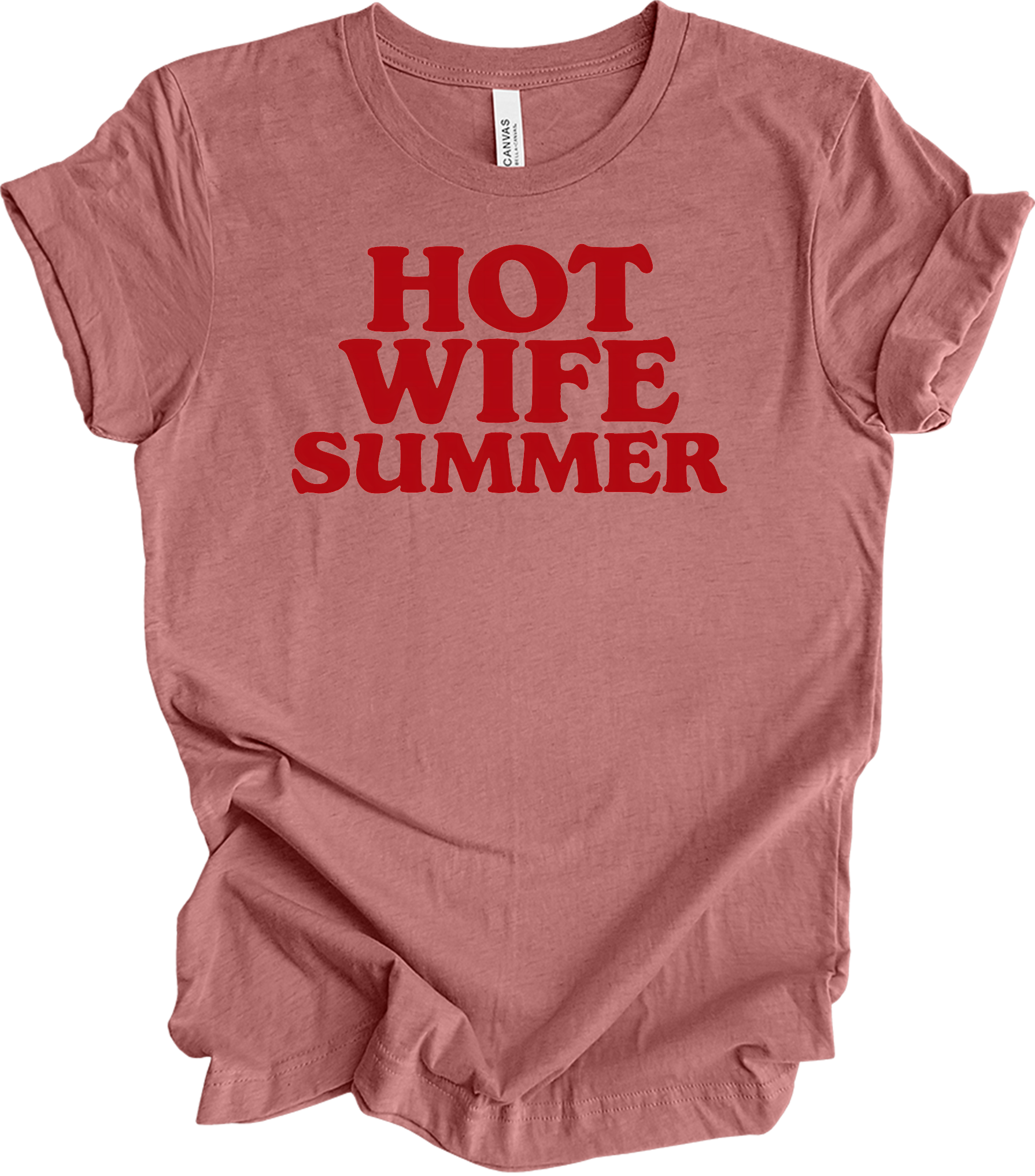 Hot Wife Summer - Fun Gift T-Shirt in Heather Mauve