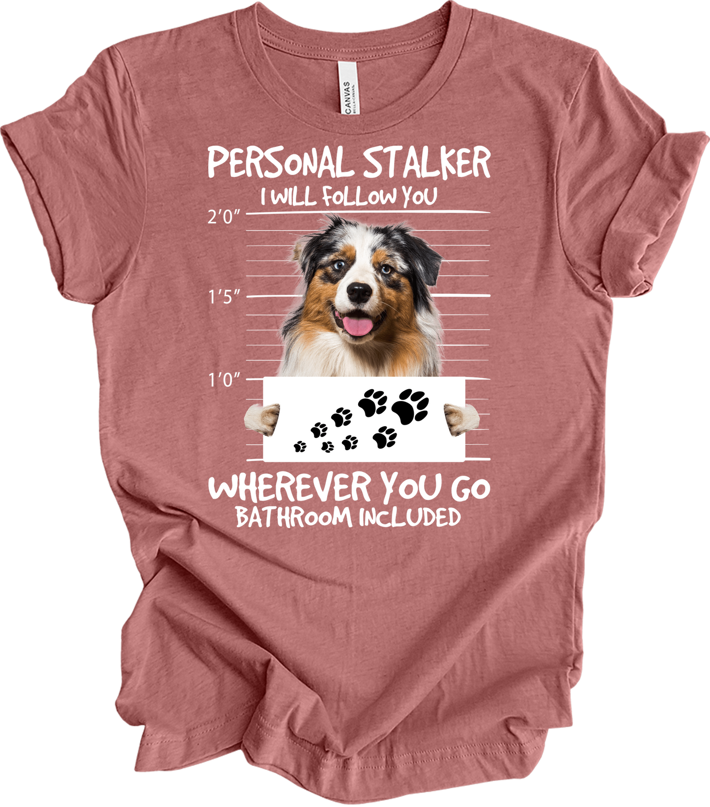 Aussie Shepherd Stalker T-Shirt in Heather Mauve