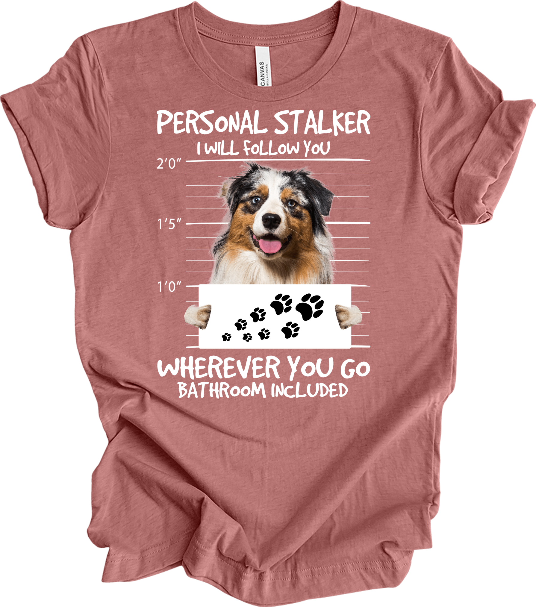 Aussie Shepherd Stalker T-Shirt in Heather Mauve