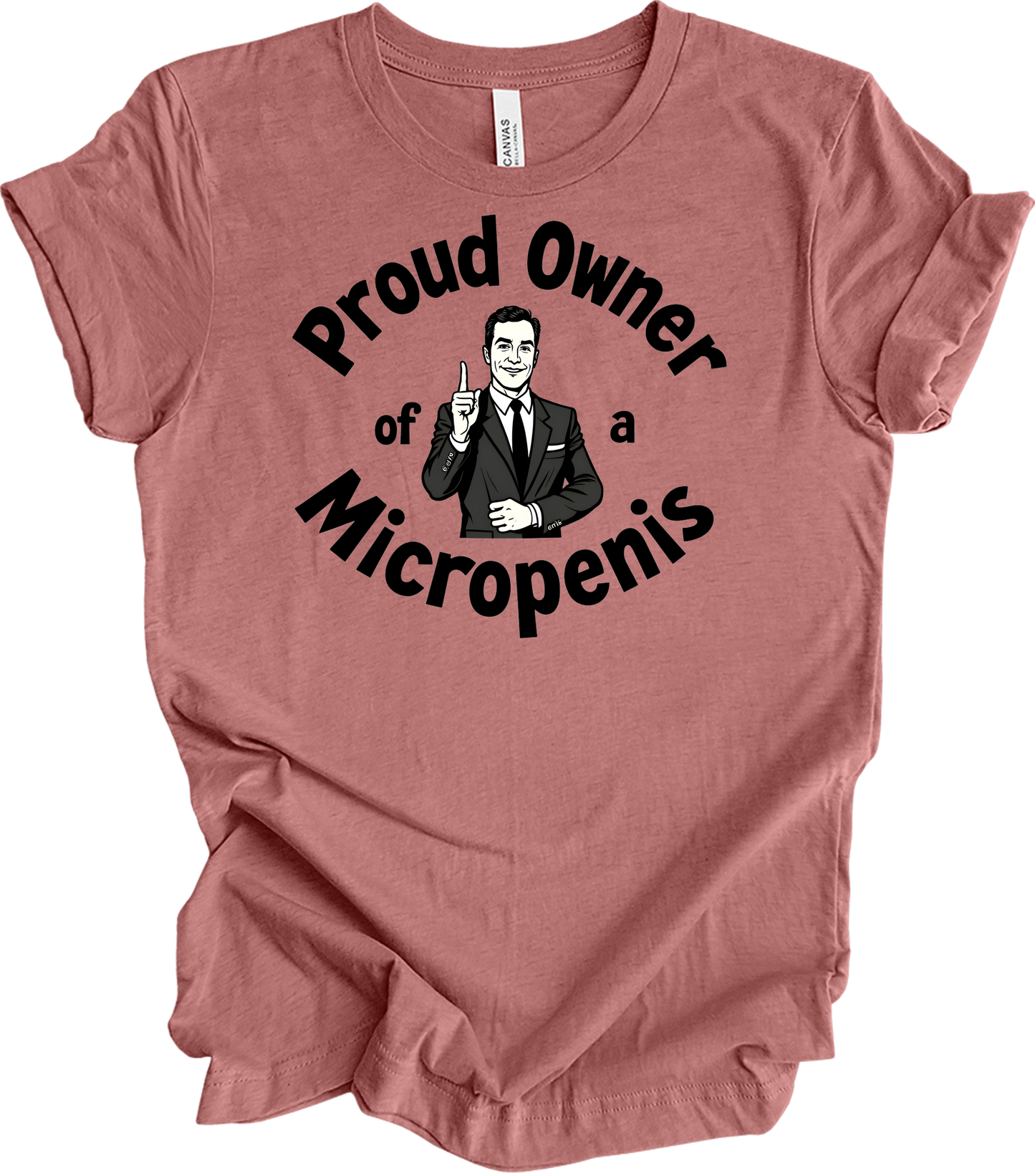 Proud Micropenis Sarcastic T-Shirt in Heather Mauve