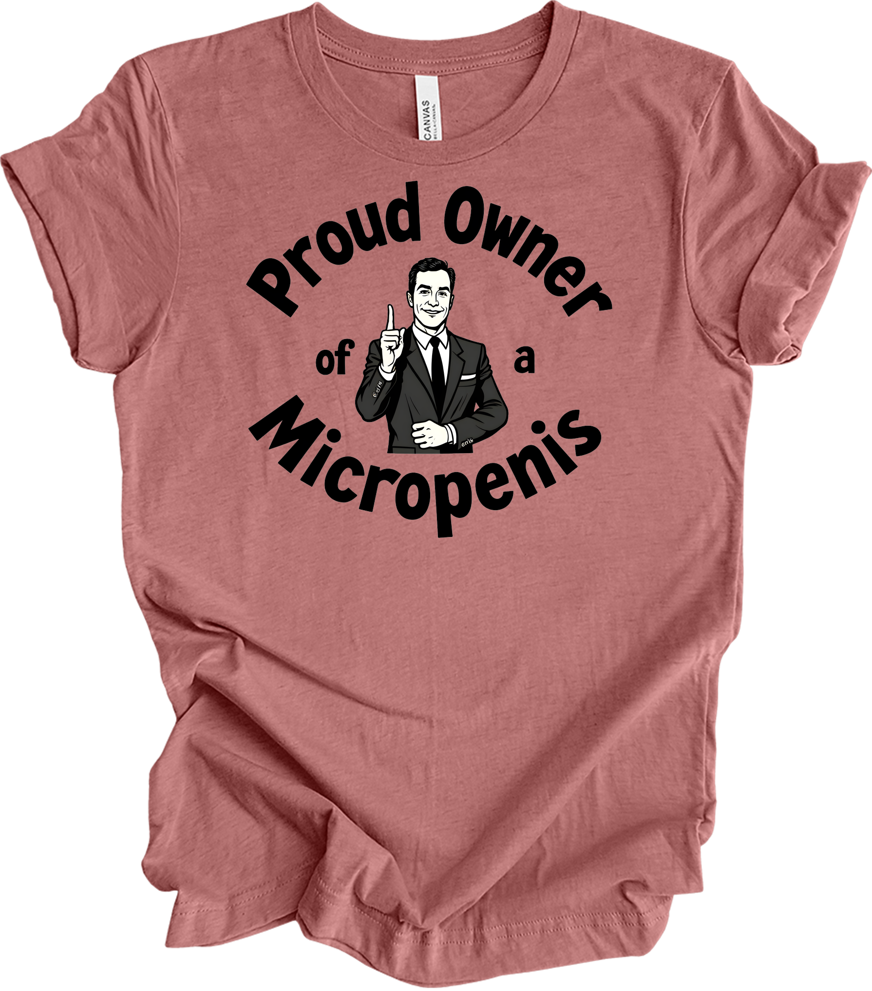 Proud Micropenis Sarcastic T-Shirt in Heather Mauve