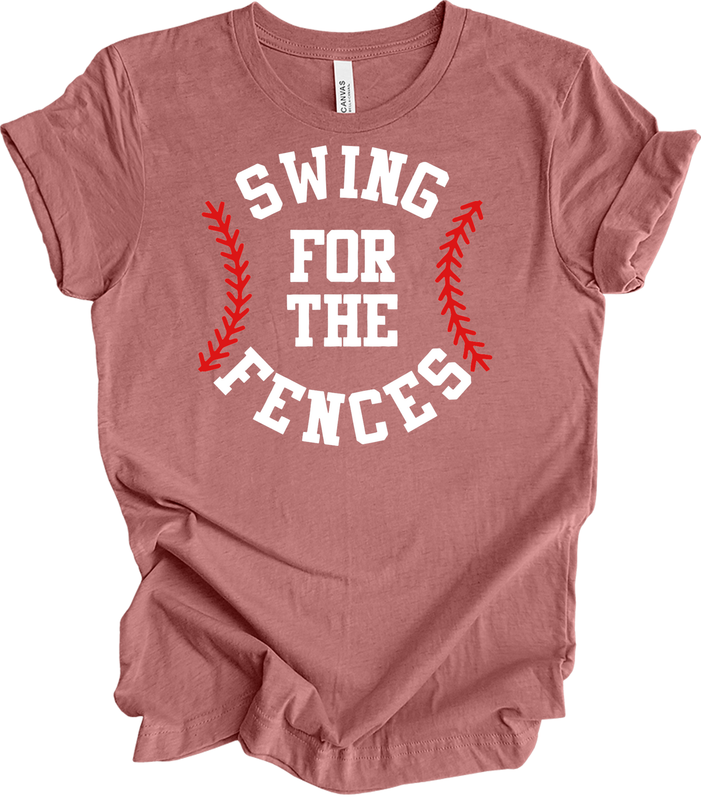 Swing for the Fences Baseball T-Shirt in Heather Mauve