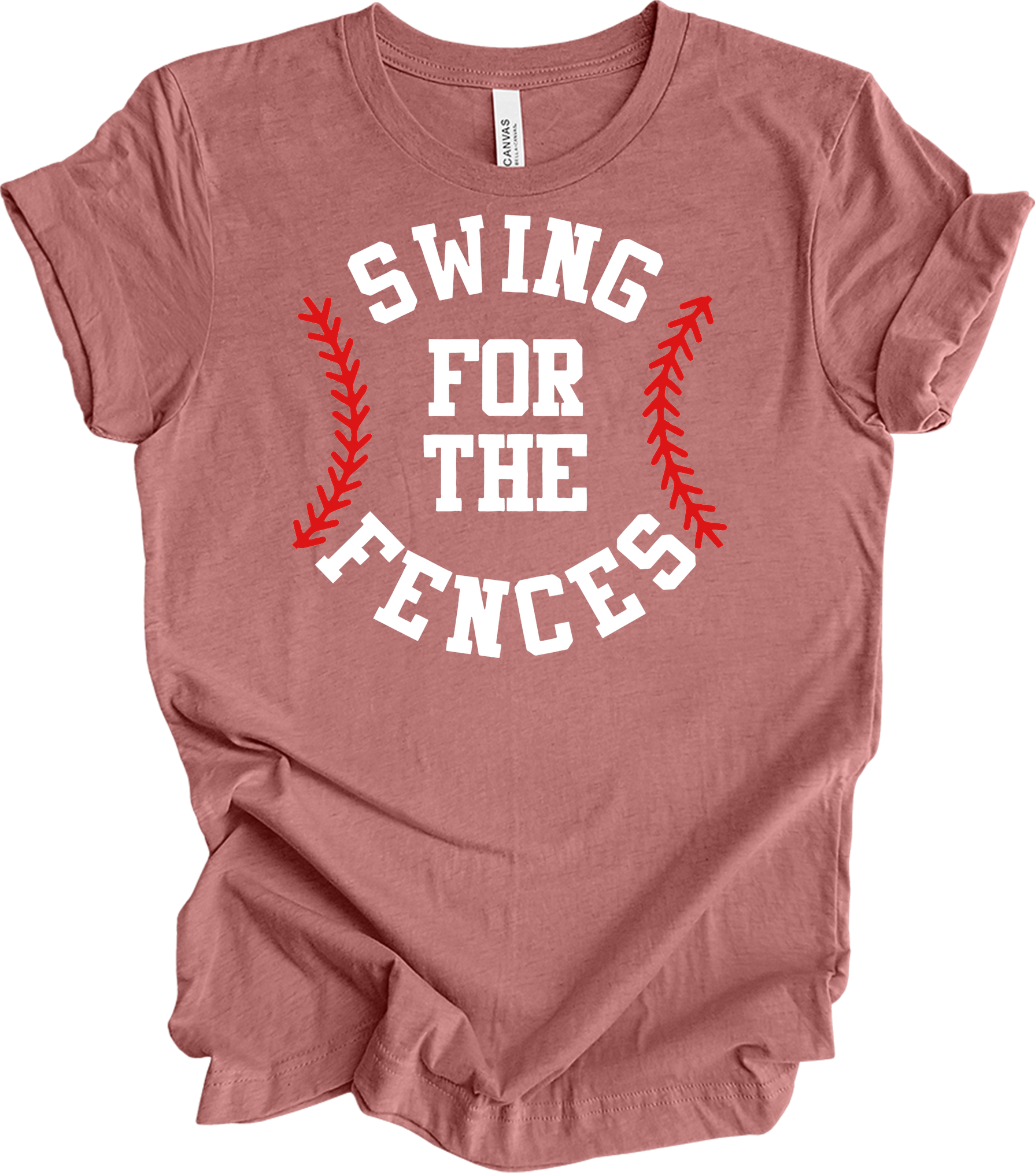Swing for the Fences Baseball T-Shirt in Heather Mauve