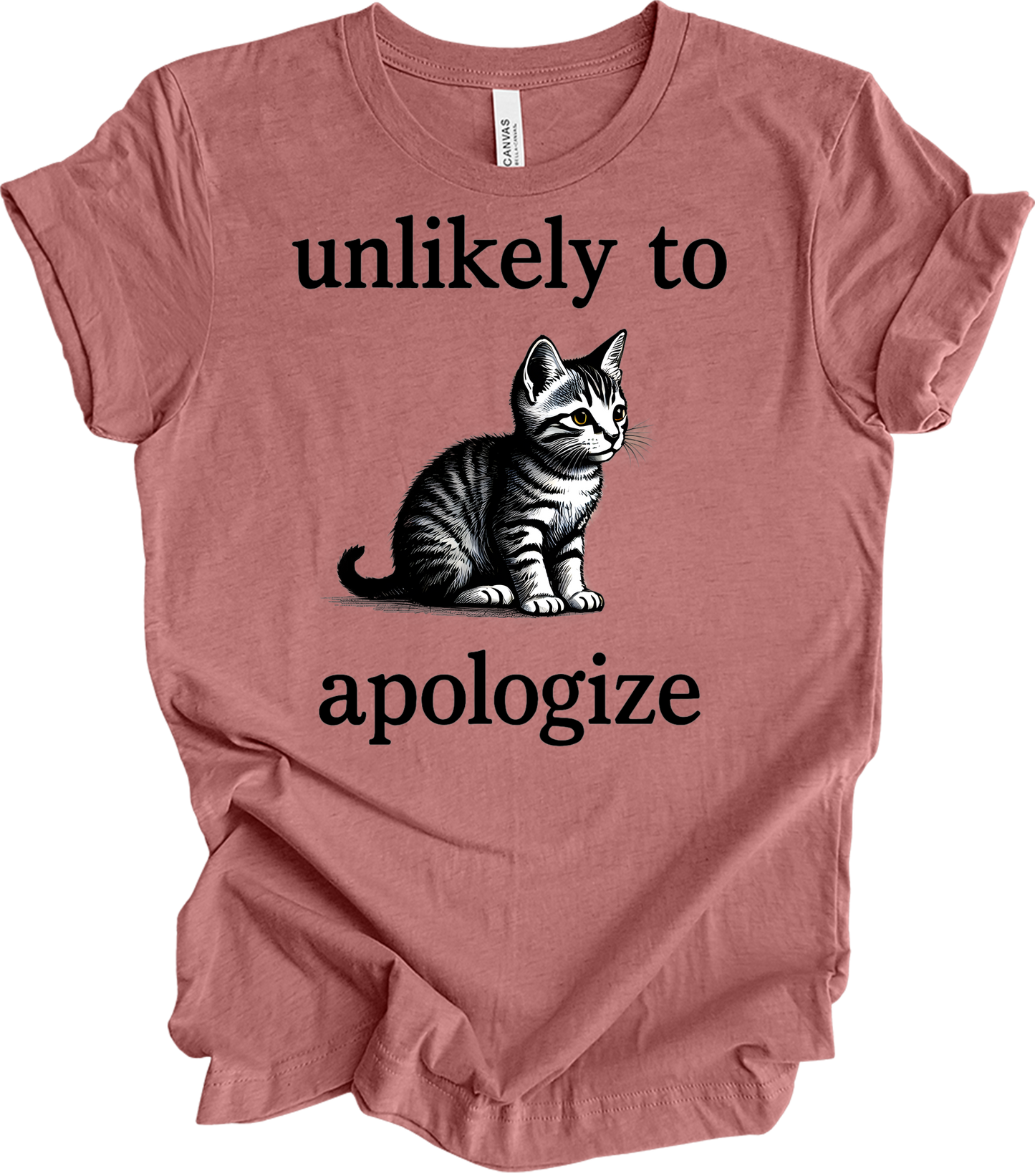 Cute Cat Lover's T-Shirt in Heather Mauve