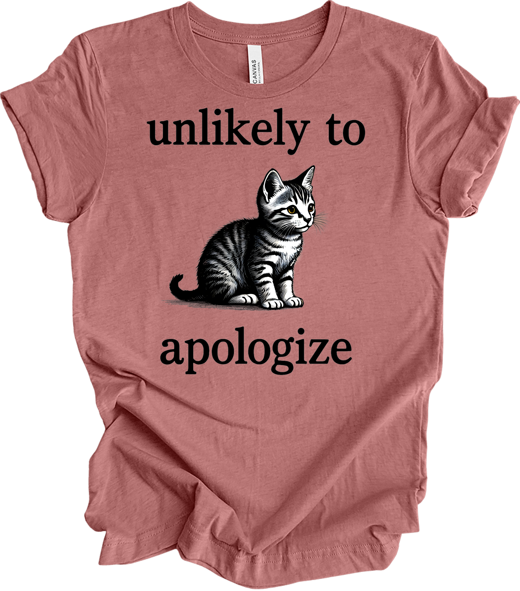 Cute Cat Lover's T-Shirt in Heather Mauve