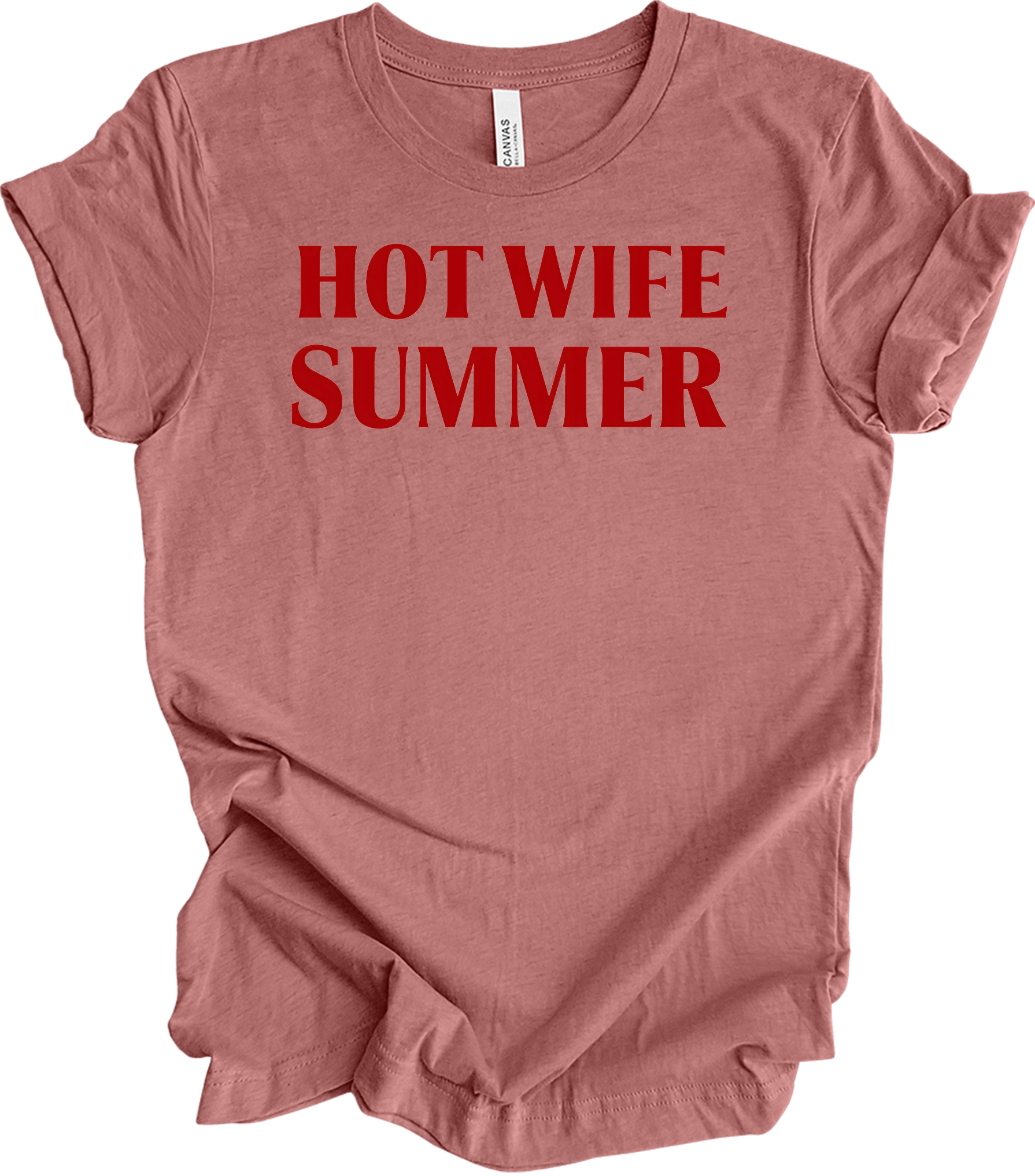 Hot Wife Summer - Fun & Stylish T-Shirt in Heather Mauve