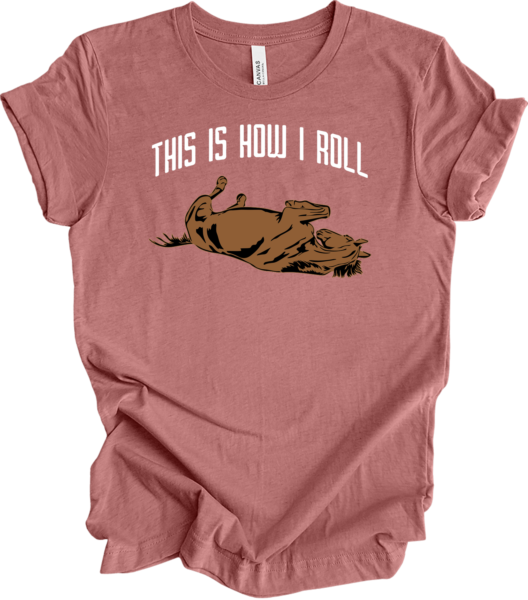 This Is How I Roll Horse - Funny Equestrian Gift T-Shirt in Heather Mauve