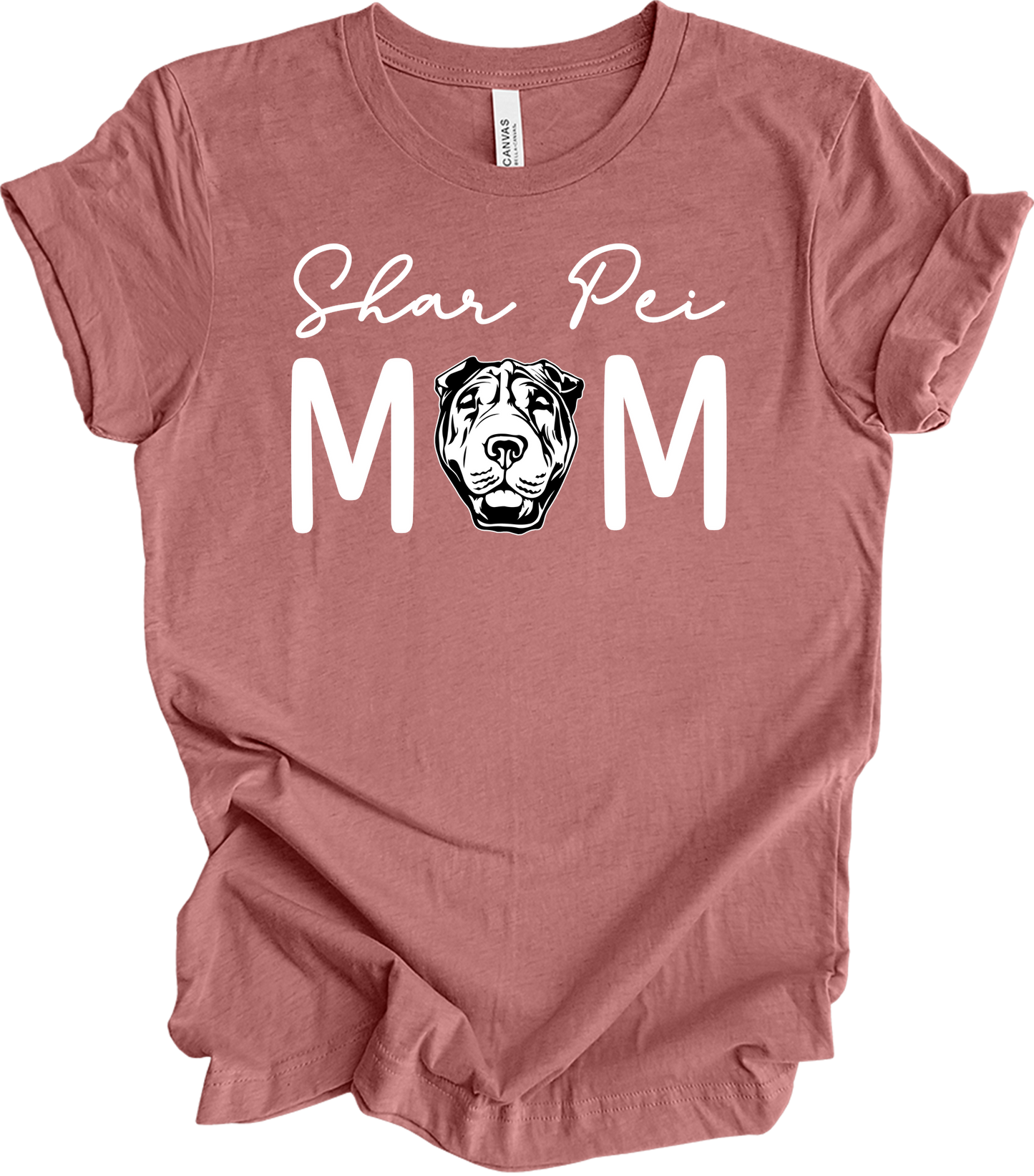 Shar Pei Mom Gift T-Shirt in Heather Mauve