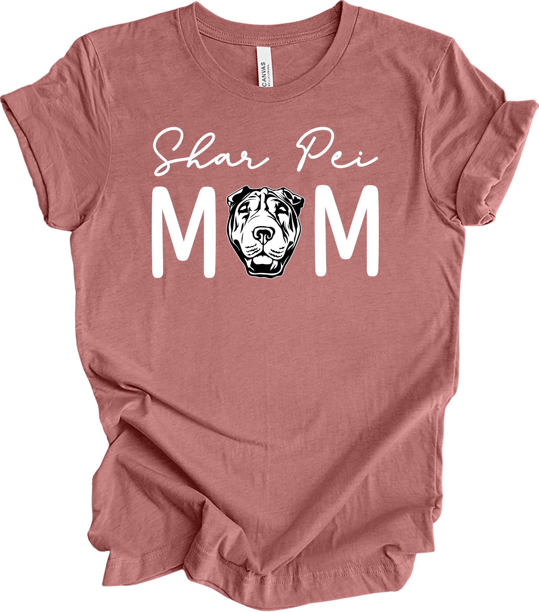 Shar Pei Mom Gift T-Shirt in Heather Mauve
